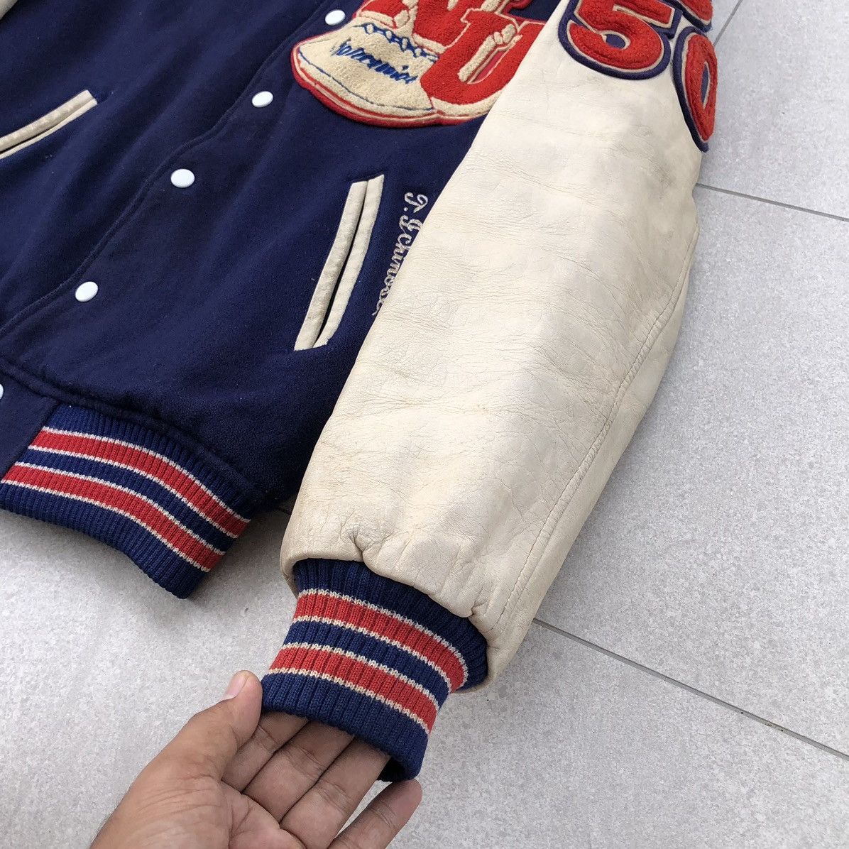Vintage Vintage NU Basketball Latterman Wool Leather Varsity Jacket Size US M / EU 48-50 / 2 - 16 Thumbnail