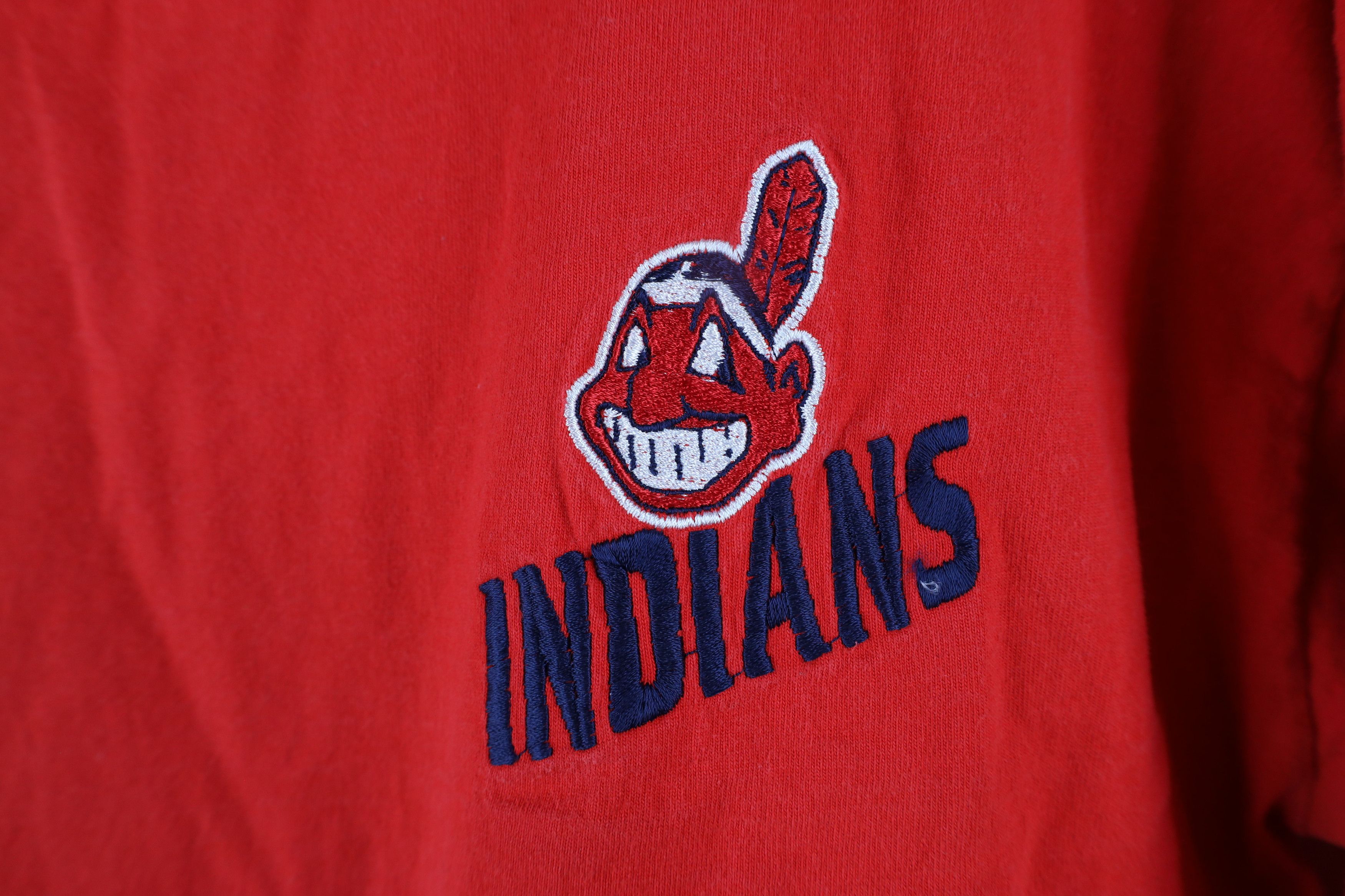 Vintage Vintage 90s Chief Wahoo Cleveland Indians Mock Neck T-Shirt Size US M / EU 48-50 / 2 - 4 Thumbnail