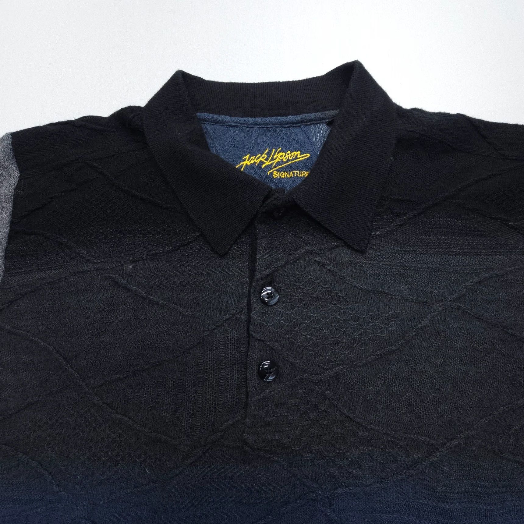 Vintage VINTAGE Jack Lipson Signature Wool Blend Textured Polo Sweater Mens Large Long Sleeve Size US L / EU 52-54 / 3 - 3 Thumbnail