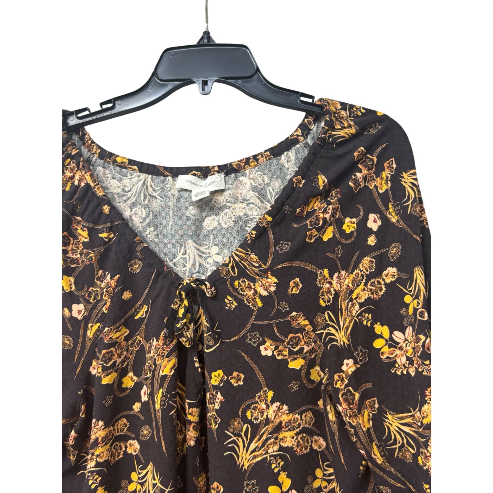 Treasure & Bond Treasure & Bond Women’s Elbow Sleeve Printed Peasant Top, Br Size XS / US 0-2 / IT 36-38 - 5 Thumbnail