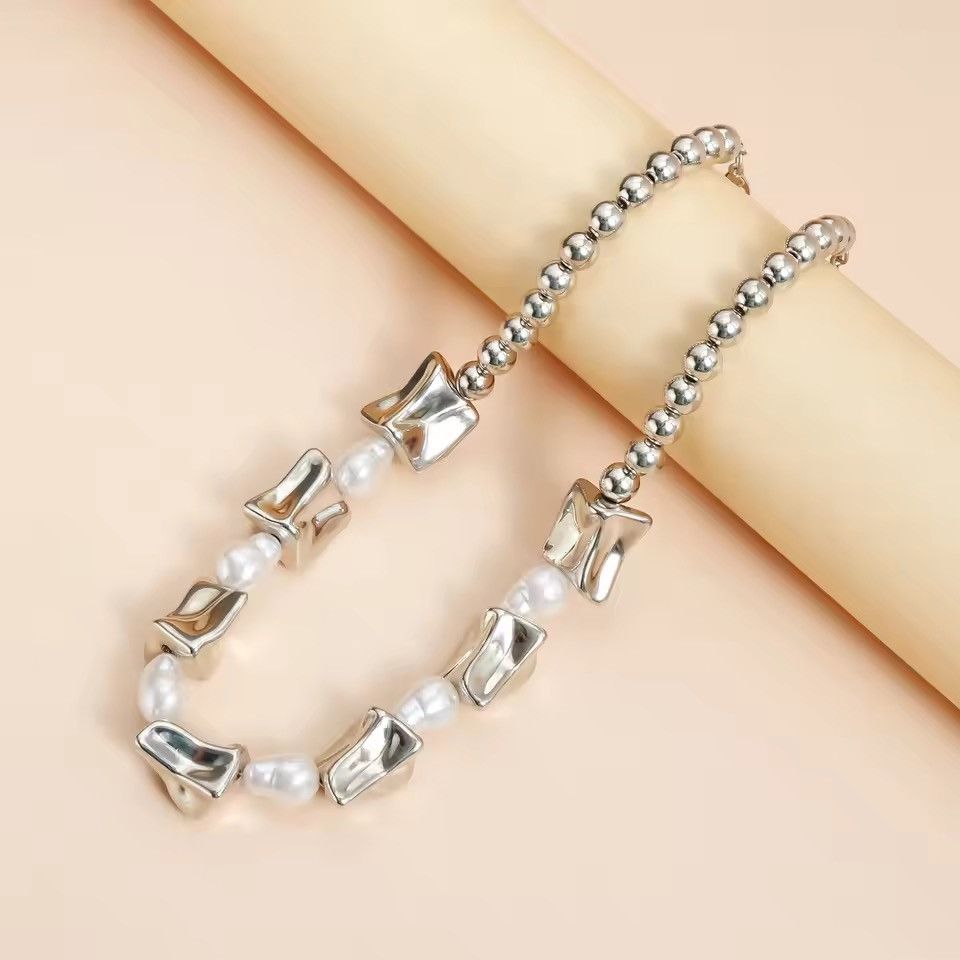 Jewelry Irregular Beads Chain Necklace Size ONE SIZE - 3 Thumbnail