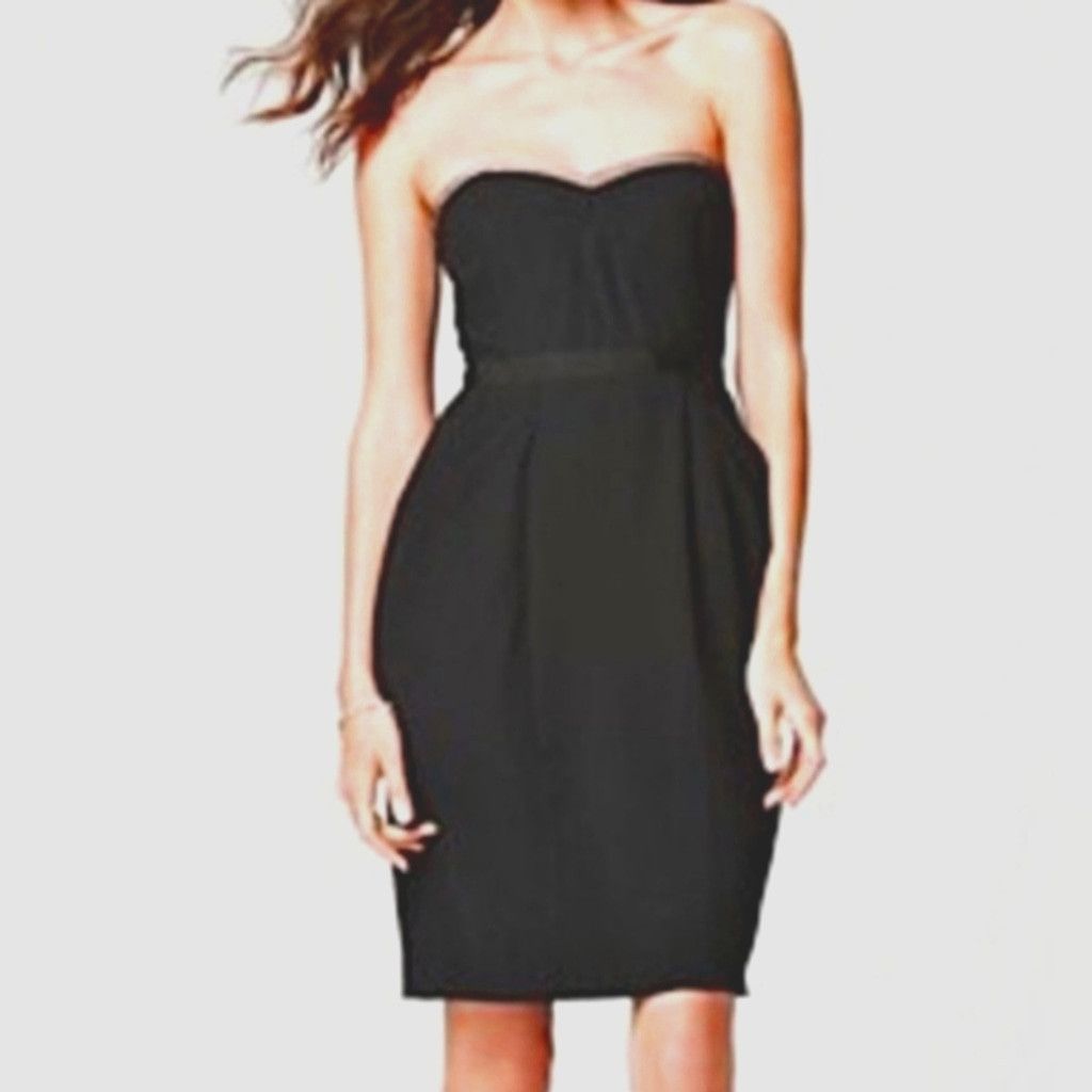 Bcbgmaxazria BCBG Max Azaria Black Strapless Cocktail Dress w/Pockets! Size L / US 10 / IT 46 - 2 Thumbnail