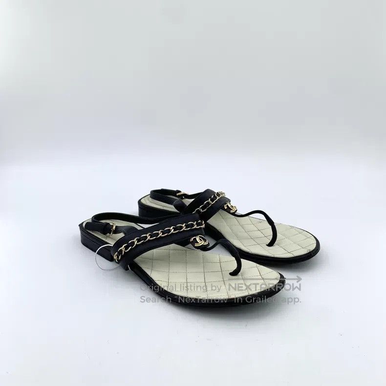 Chanel Chanel White diamond checkered double C chain design clip Size US 7.5 / IT 37.5 - 2 Thumbnail