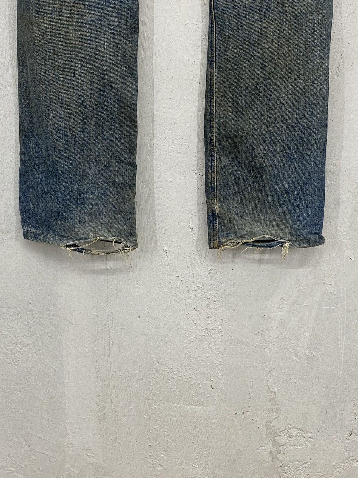 If Six Was Nine × Lee × Vintage Lee Distressed Crazy Thrash Mud Washed Straight Cut Size US 32 / EU 48 - 6 Thumbnail