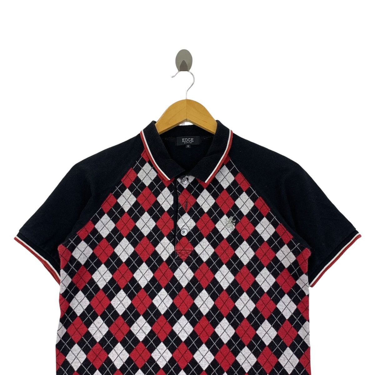 Vintage Vintage EDGE RUPERT ARGYLE Pattern Polo Tee Shirt Top Over Size M / US 6-8 / IT 42-44 - 2 Thumbnail
