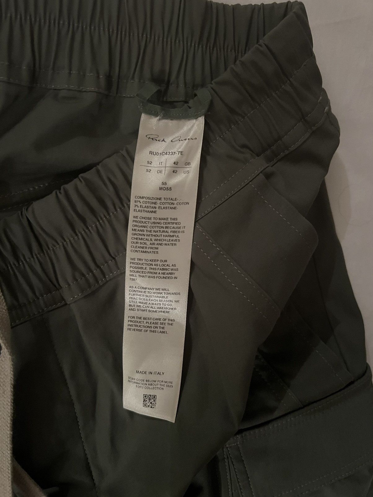 Rick Owens Rick Owens Olive Cotton Cargo Pants Size US 36 / EU 52 - 3 Thumbnail