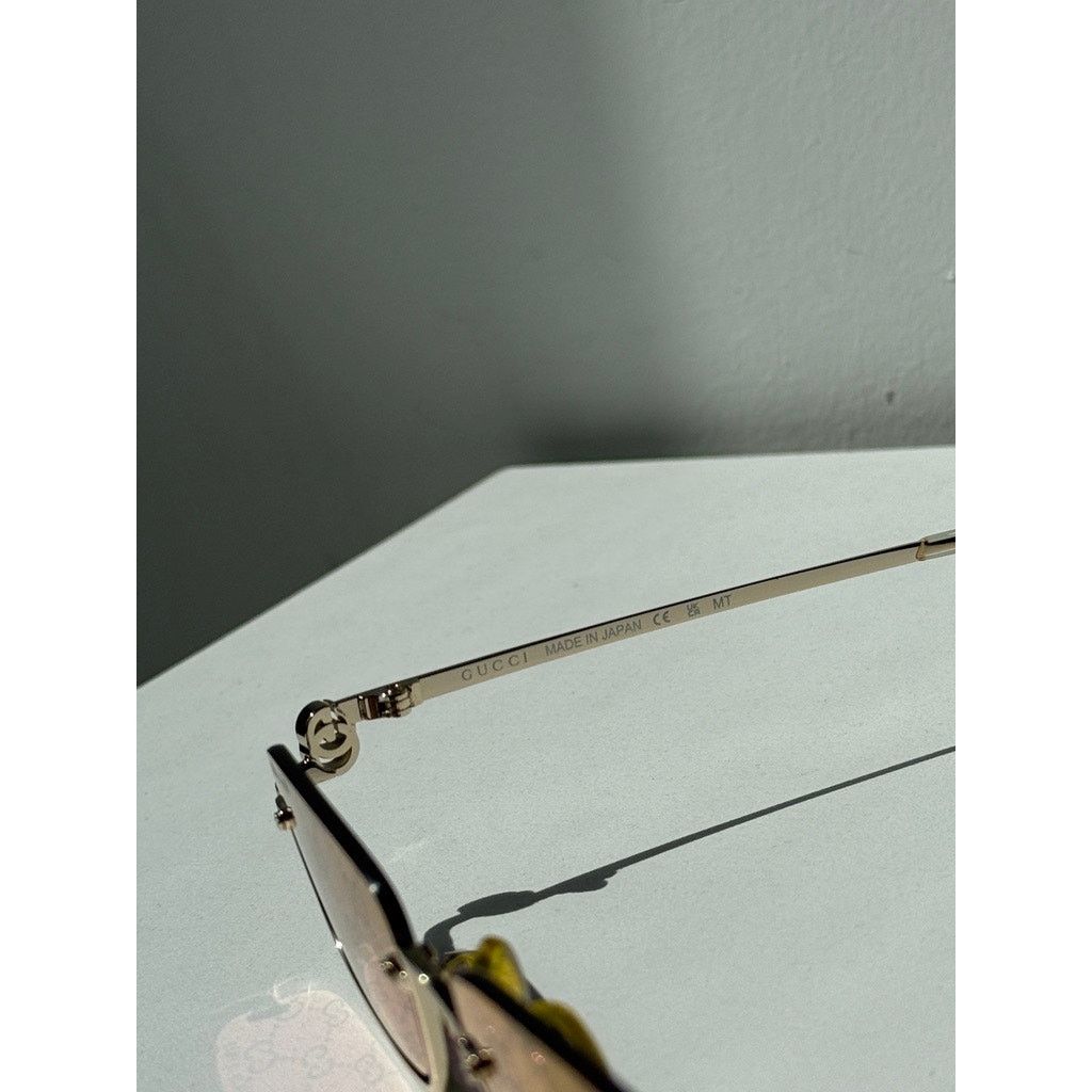 Gucci NEW Gucci GG1278S Half Rim Gold Mirror Lens Sunglasses $710 Size ONE SIZE - 9 Thumbnail
