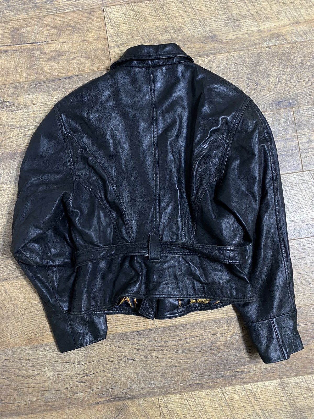 Leather Rare Vintage US-59 Leather Biker Jacket 80s/90s Size XS / US 0-2 / IT 36-38 - 7 Thumbnail