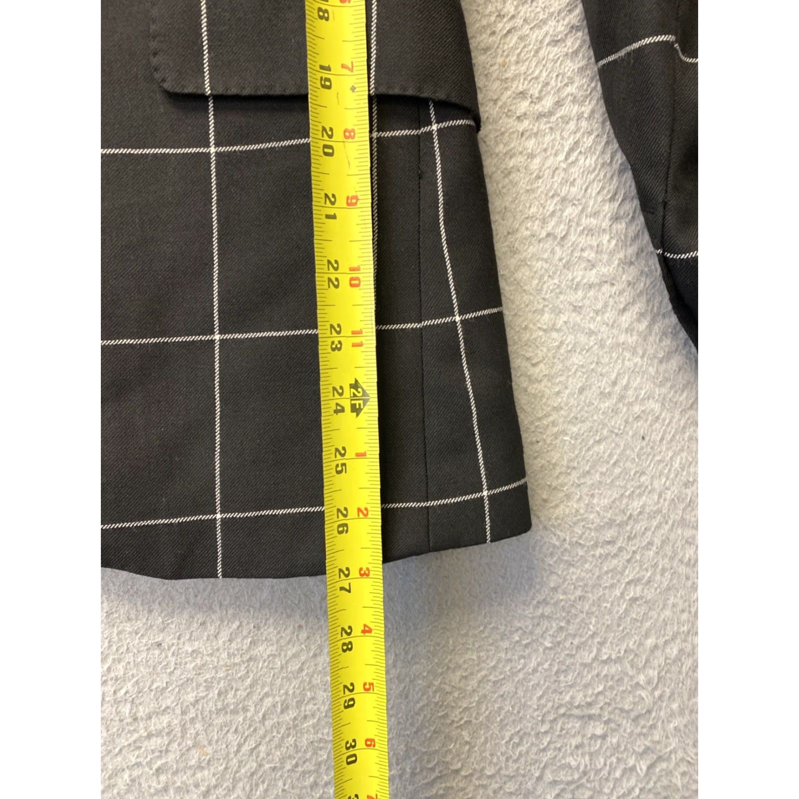 Zara ZARA Jacket Blazer Coat 36 Men Black Check Sports Coat Blazer Mens 36 Black Check Zara Size 36R - 4 Thumbnail