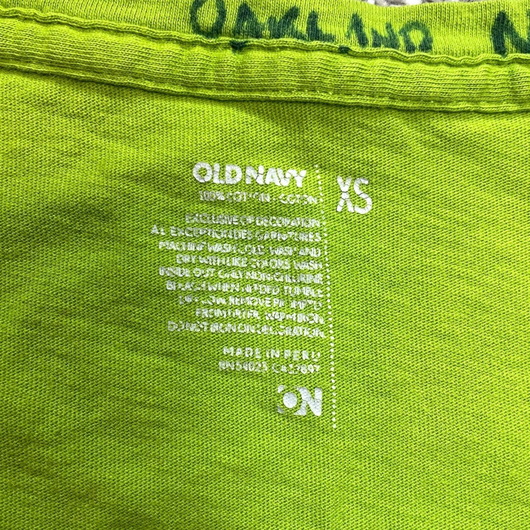 Old Navy Old Navy T Shirt Womens XS Green Short Sleeve Deep V Neck Floral Leaf Flower Top Size XS / US 0-2 / IT 36-38 - 4 Thumbnail