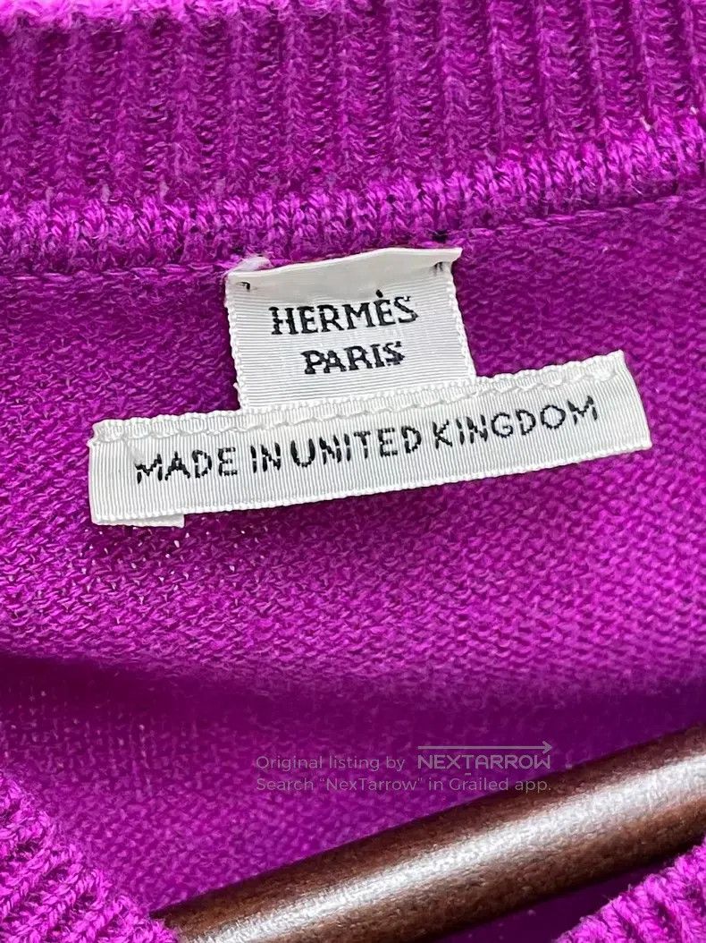 Hermes Hermes Purple round neck slim fit long knitted dress Size XXS / US 00 / IT 34 - 4 Thumbnail