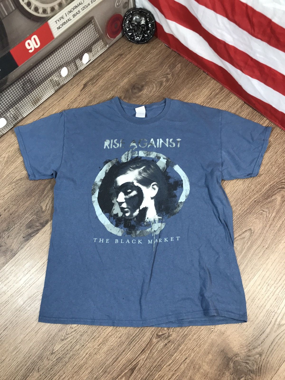 Band Tees × Vintage Rise Sgainst The Black Market T Shirt Size US XL / EU 56 / 4 - 1 Thumbnail