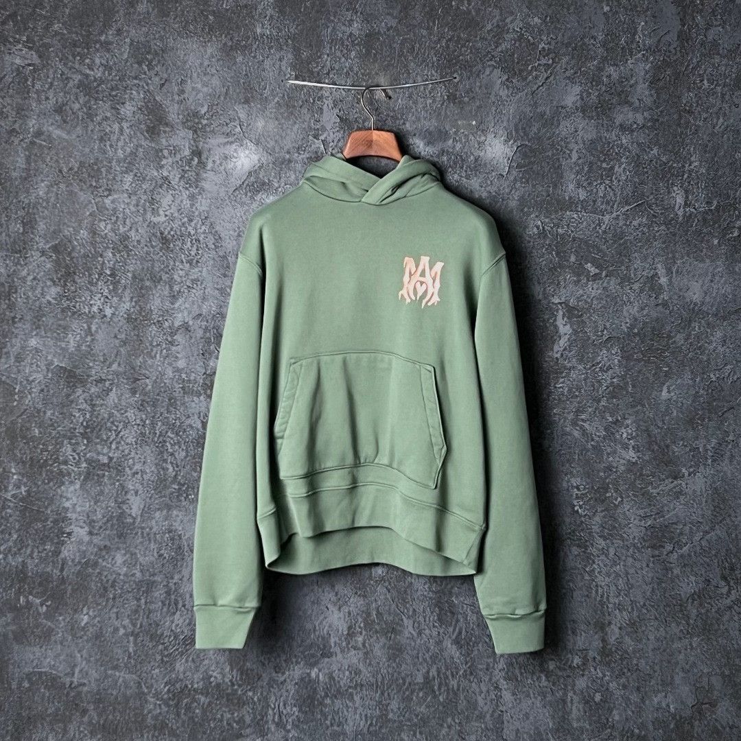 Amiri Amiri Cotton Green Hoodie m Men Size US M / EU 48-50 / 2 - 1 Thumbnail