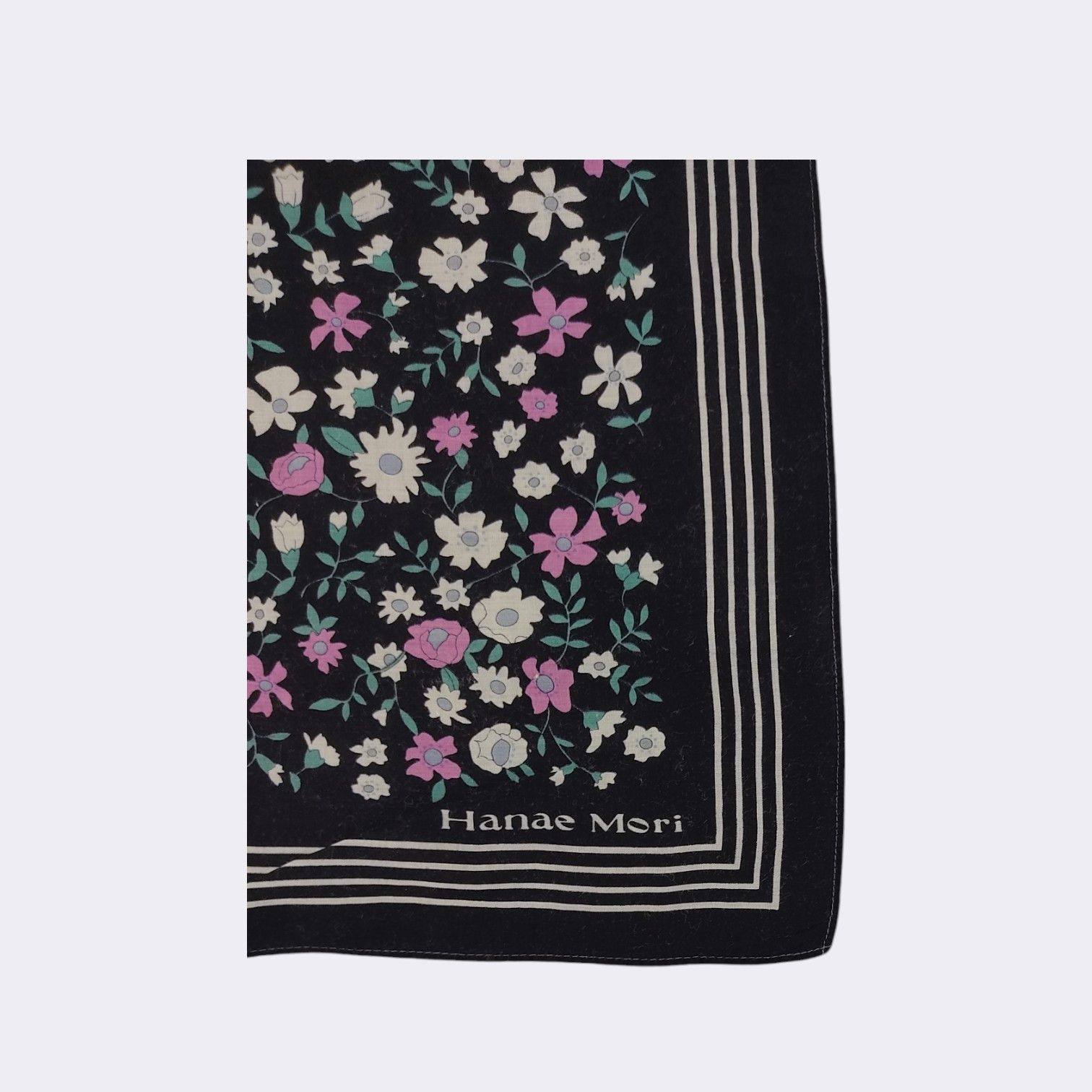 Hanae Mori Vintage Hanae Mori Handkerchief Neckerchief Bandana H386M-2 Size ONE SIZE - 3 Thumbnail