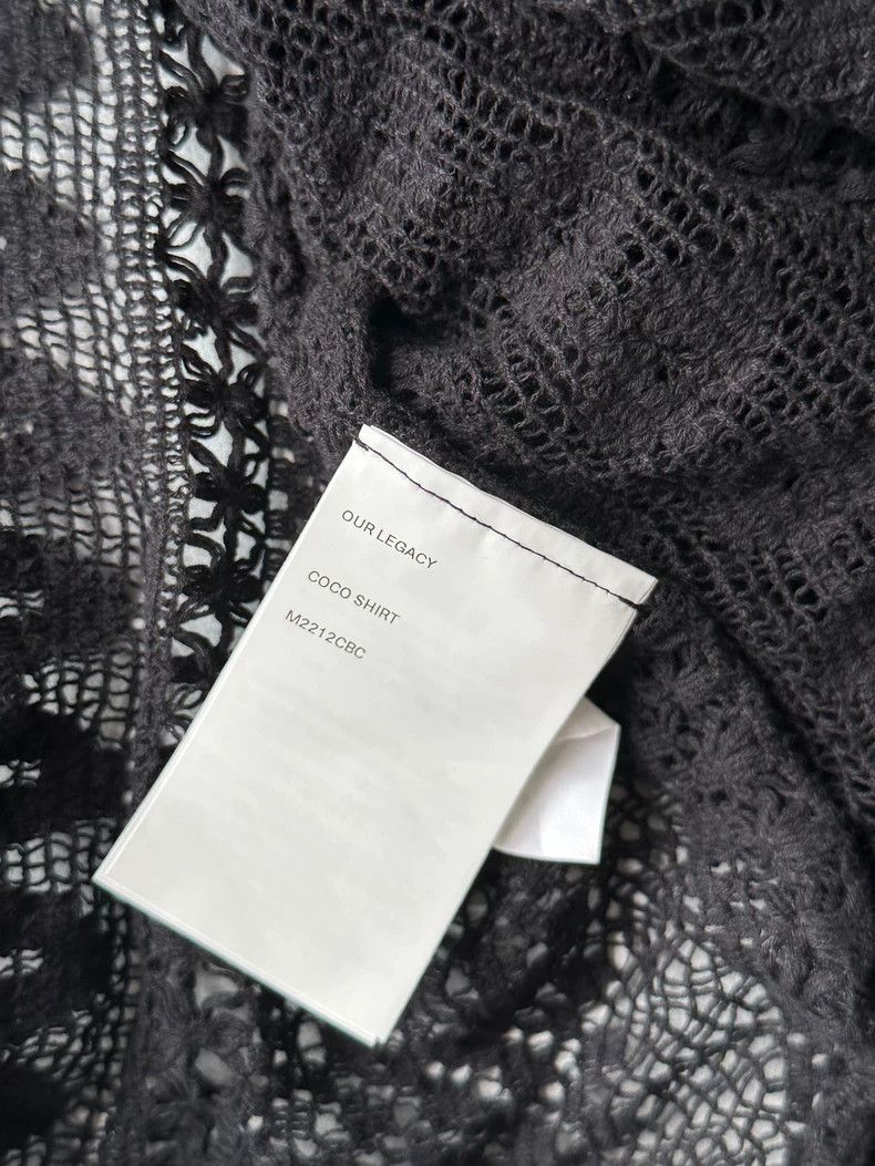 Our Legacy Our Legacy size50 Black lace shirt with openwork Size US M / EU 48-50 / 2 - 3 Thumbnail