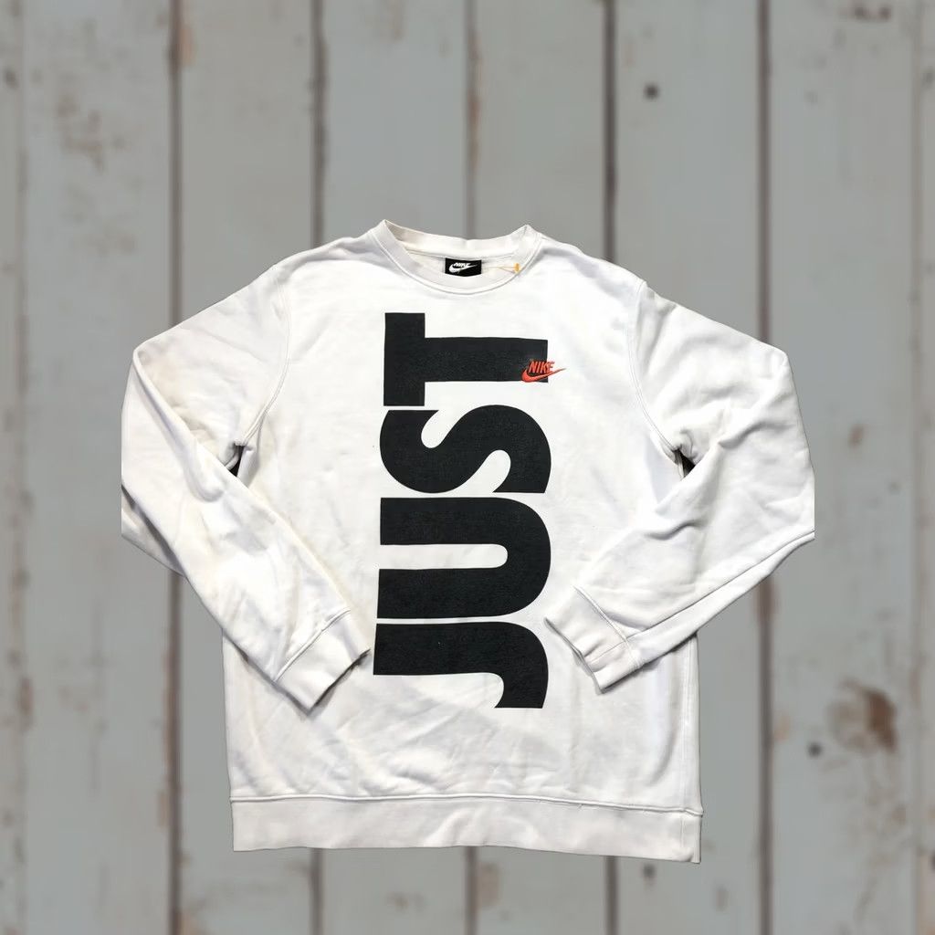 Nike Nike Sweatshirt Mens Medium White Just Do It Crewneck Pullover Black Swoosh Logo Size US M / EU 48-50 / 2 - 1 Thumbnail