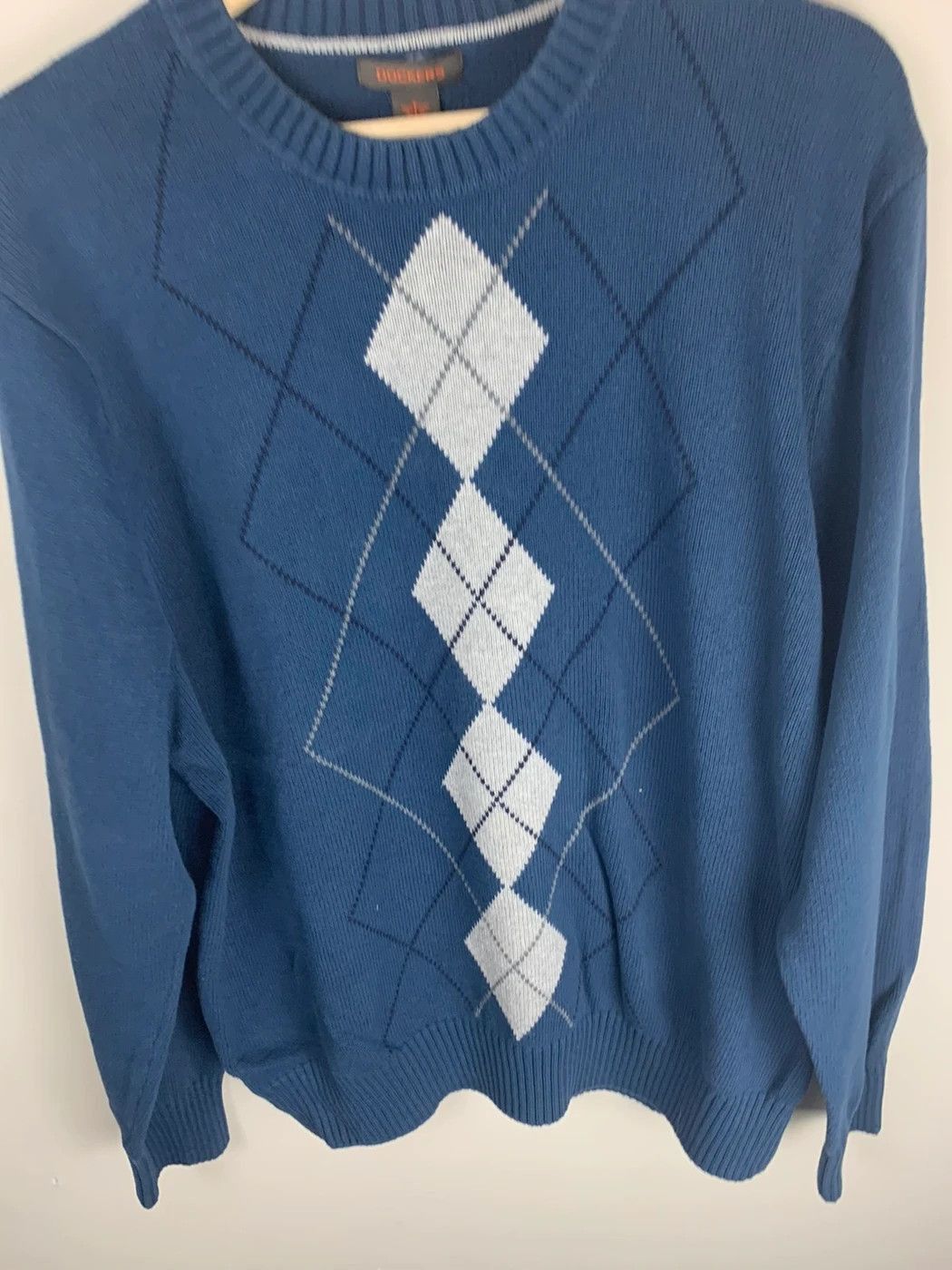Vintage Vintage Argyle Blue Knit Sweater Size US XL / EU 56 / 4 - 1 Thumbnail