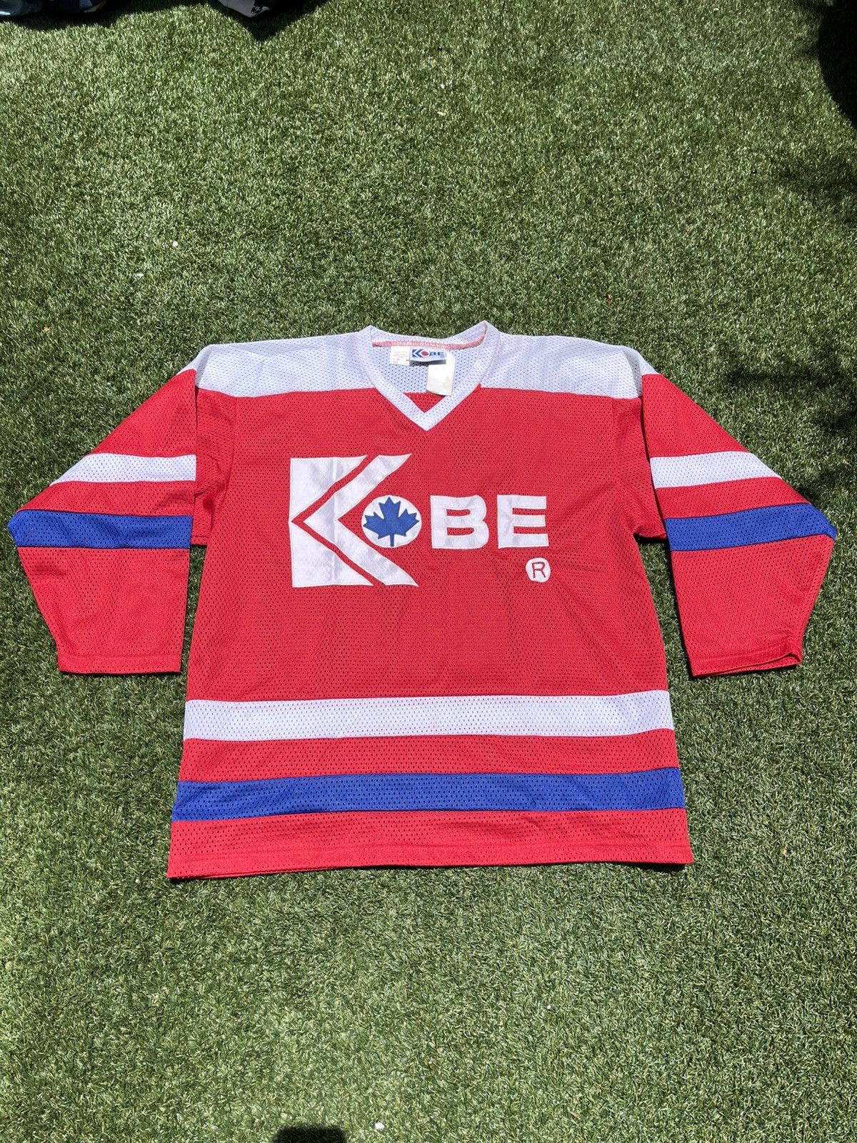 Vintage VTG 90’s KOBE Red & Blue Hockey Jersey Size US L / EU 52-54 / 3 - 1 Thumbnail