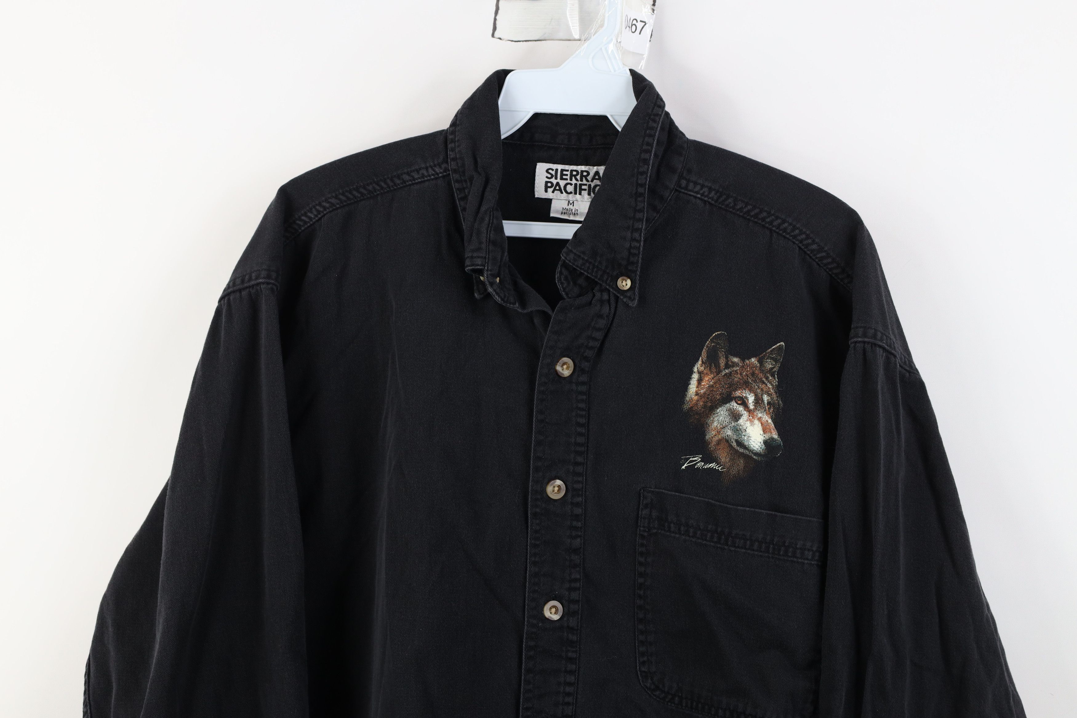 Vintage Vintage 90s Streetwear Nature Wolf Twill Button Down Shirt Size US M / EU 48-50 / 2 - 2 Thumbnail