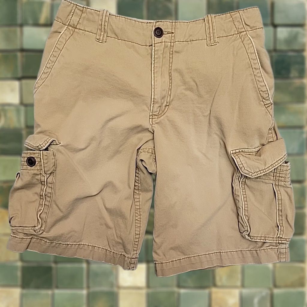 Aeropostale VINTAGE Aeropostale Shorts Mens 31 Tan Cargo Flat Front Outdoor Drawstring Casual Size US 31 - 1 Thumbnail