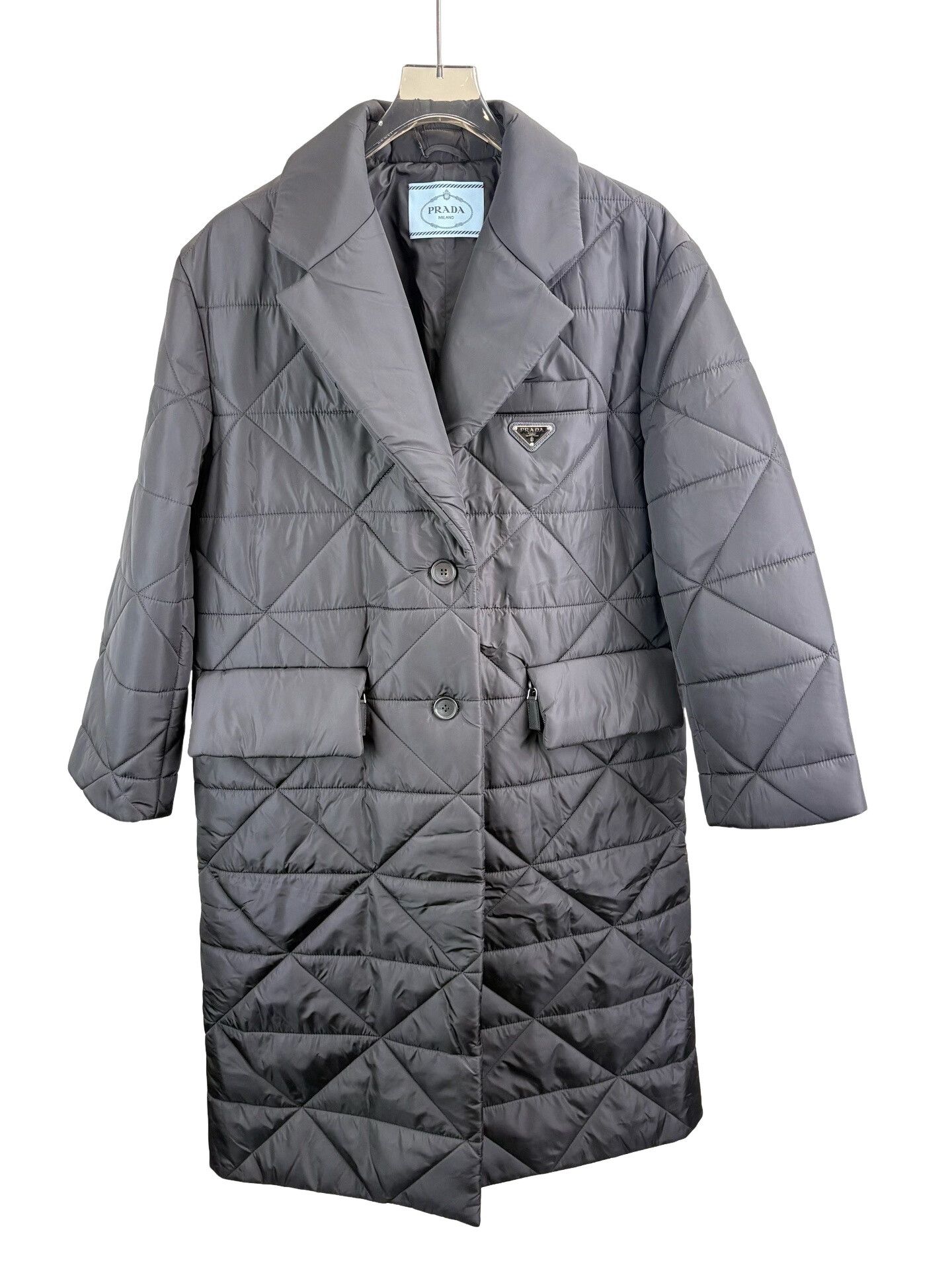 Prada Prada Re-Nylon Triangle Logo Quilted Down Coat 40 Size S / US 4 / IT 40 - 1 Thumbnail