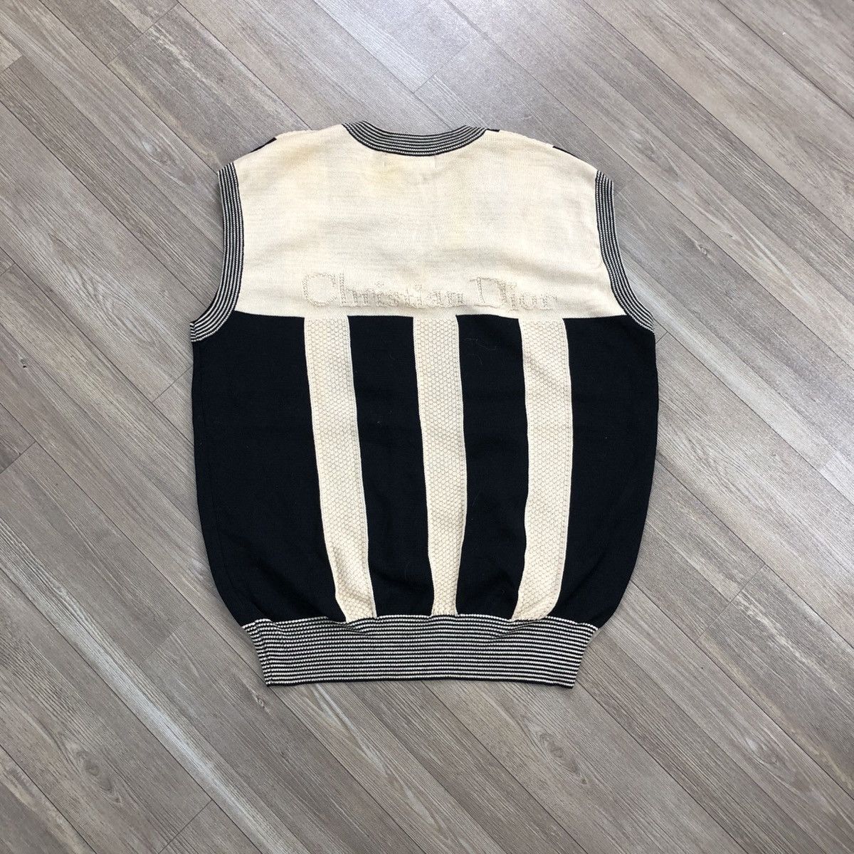 Christian Dior Monsieur Vintage Christian Dior Monsieur Stripe Luxury Knit Vest Size US L / EU 52-54 / 3 - 12 Thumbnail