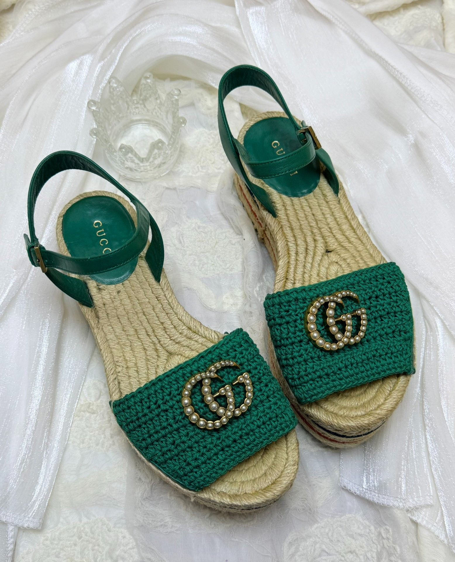 Gucci Gucci Green Sandals us_5-5 Women Size US 5.5 / IT 35.5 - 1 Thumbnail