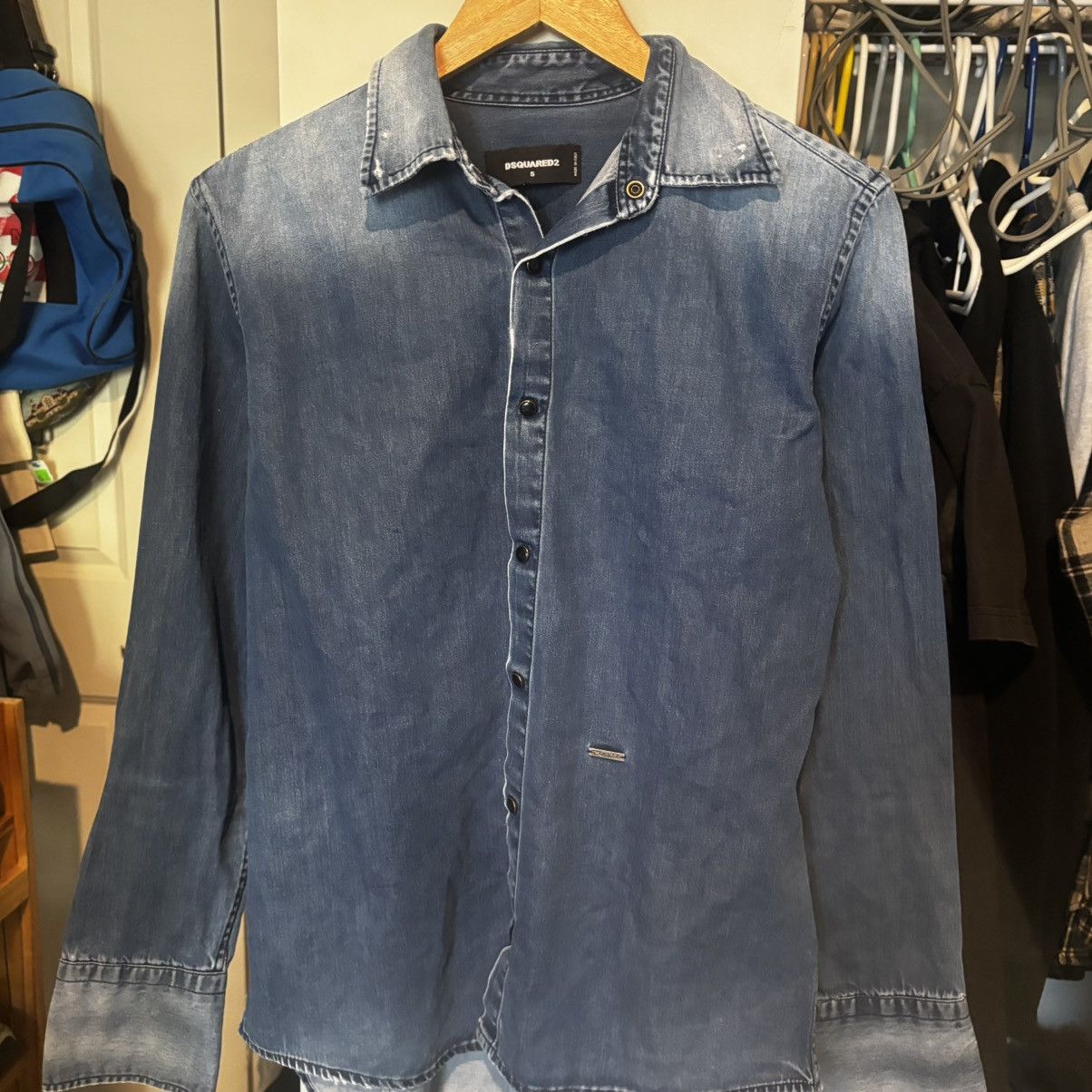 Dsquared2 Dsquared2 Button Up Denim Bleached Faded Distressed Size US S / EU 44-46 / 1 - 1 Thumbnail