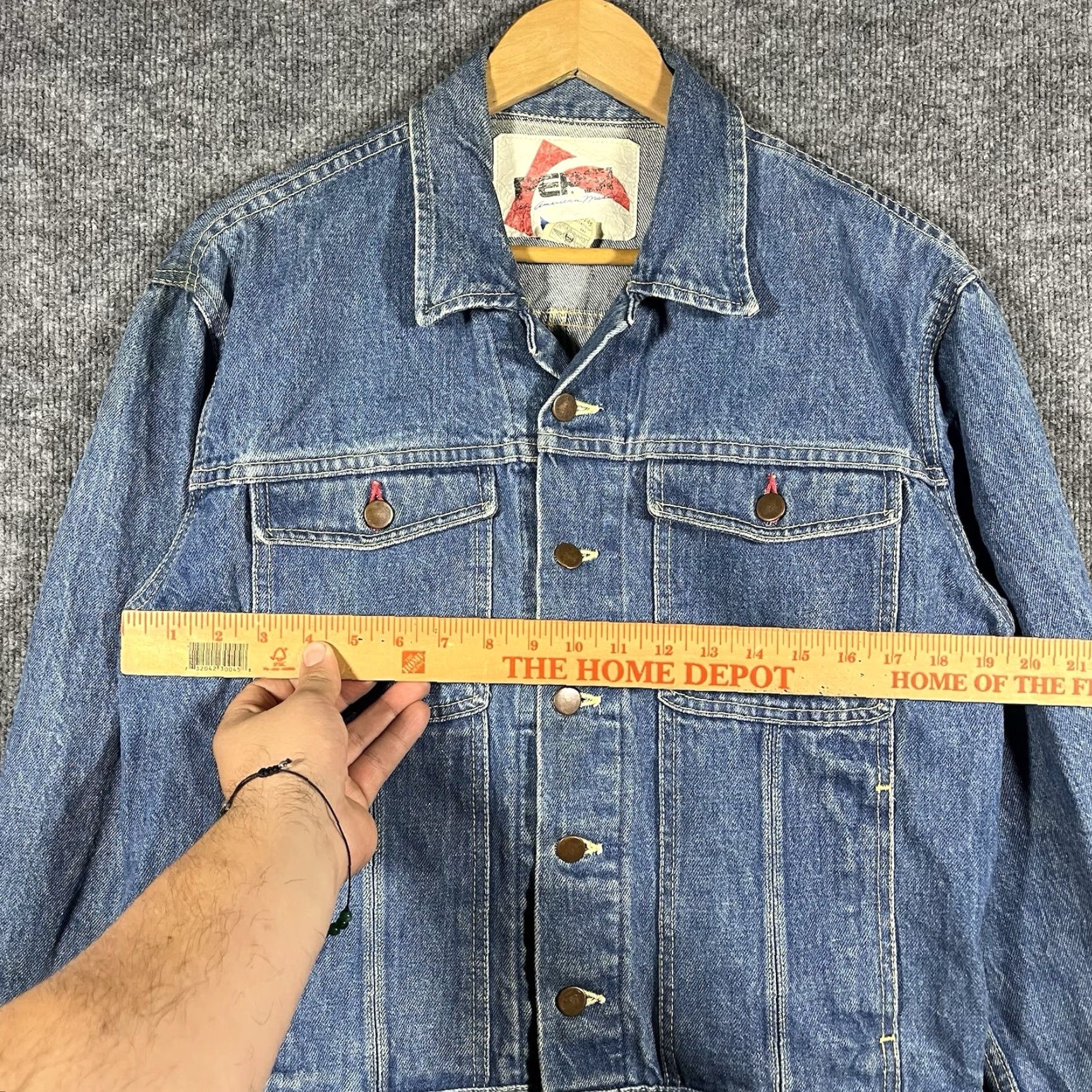 Denime VINTAGE Pepsi Denim Jacket Trucker Biker Blue Wash Mens Small S Jeans Blue 90s USA Jacket Mens Size US 29 - 4 Thumbnail