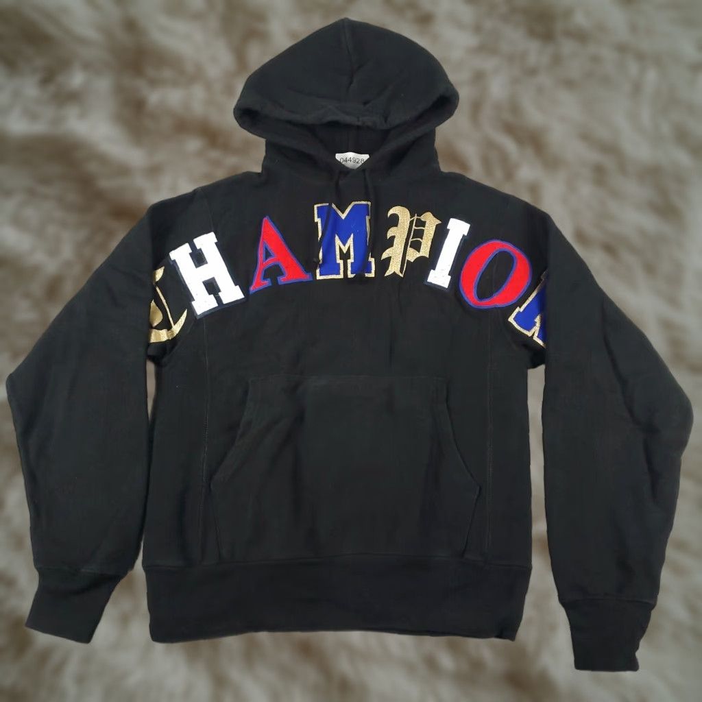 Champion VINTAGE Champion Hoodie Pullover Mens Small Black Cotton Blend Casual Sweatshirt All Seasons Size US S / EU 44-46 / 1 - 1 Thumbnail