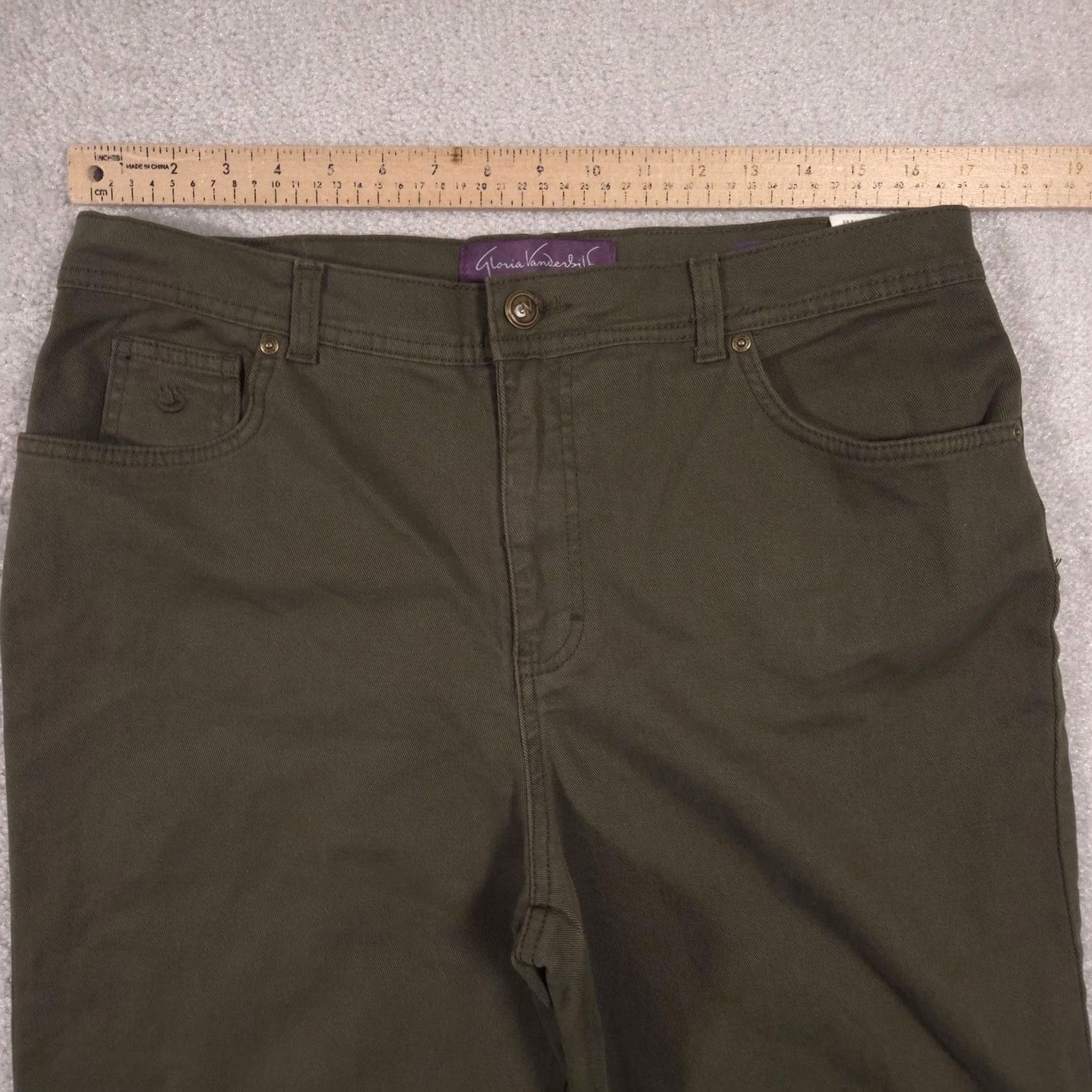 Gloria Vanderbilt Gloria Vanderbilt Jeans Womens 16 Short Green High Rise Tapered Stretch 5-Pocket Denim Vintage No N/A Ladies Clothing Size 38" / US 16 / IT 52 - 5 Thumbnail
