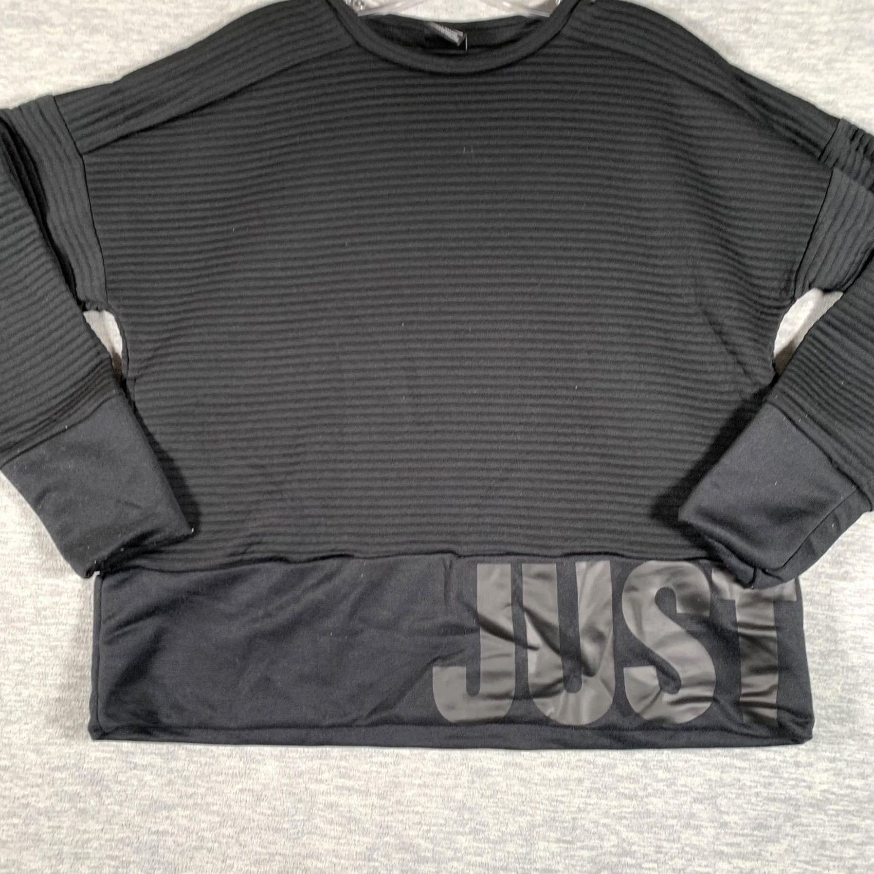 Nike Nike Dri-FIT Sweatshirt Womens Small Black Just Do It Crew AH8982-010 Size S / US 4 / IT 40 - 3 Thumbnail