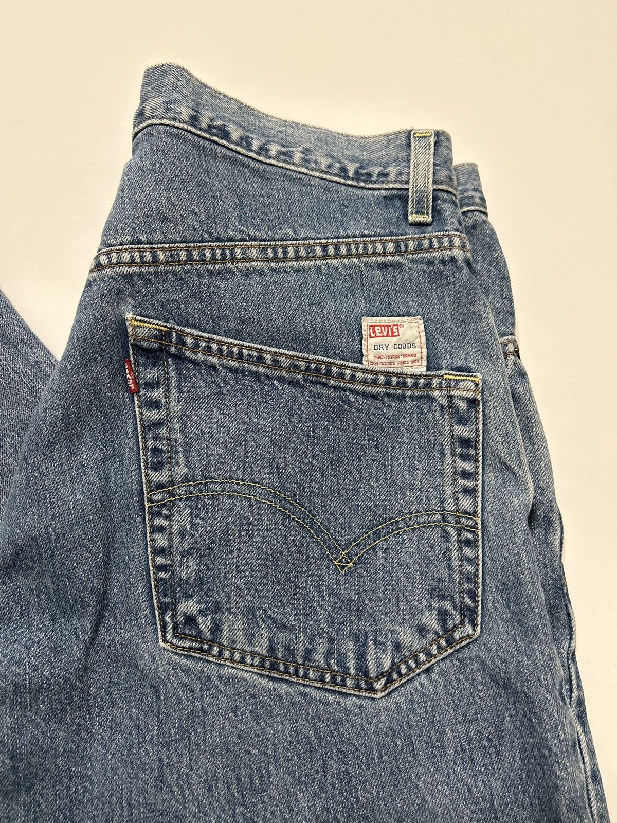 Levi's Vintage Levi’s Dry Goods 595 Light Wash Baggy Denim Jeans Size US 34 / EU 50 - 2 Thumbnail