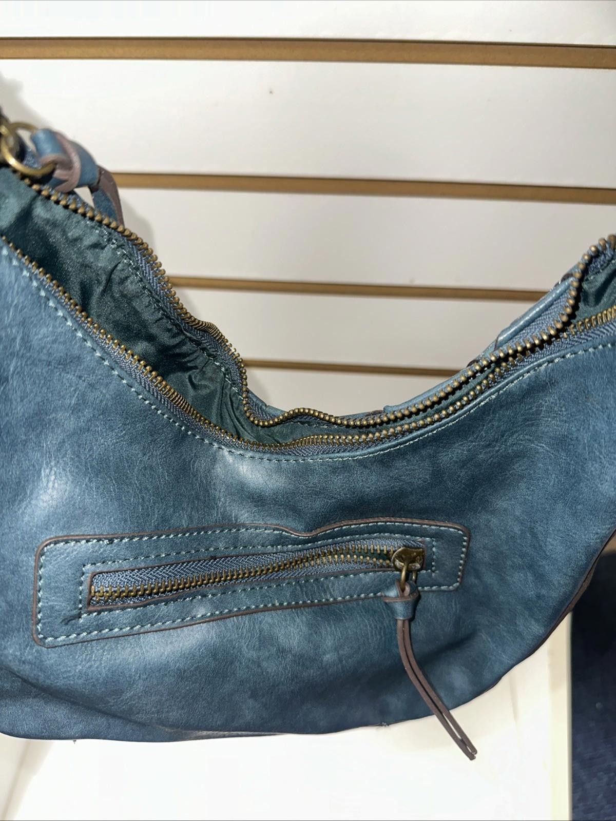 Other Time Tru Blue Alice Crossbody Faux Leather Saddle Bag Size ONE SIZE - 5 Thumbnail