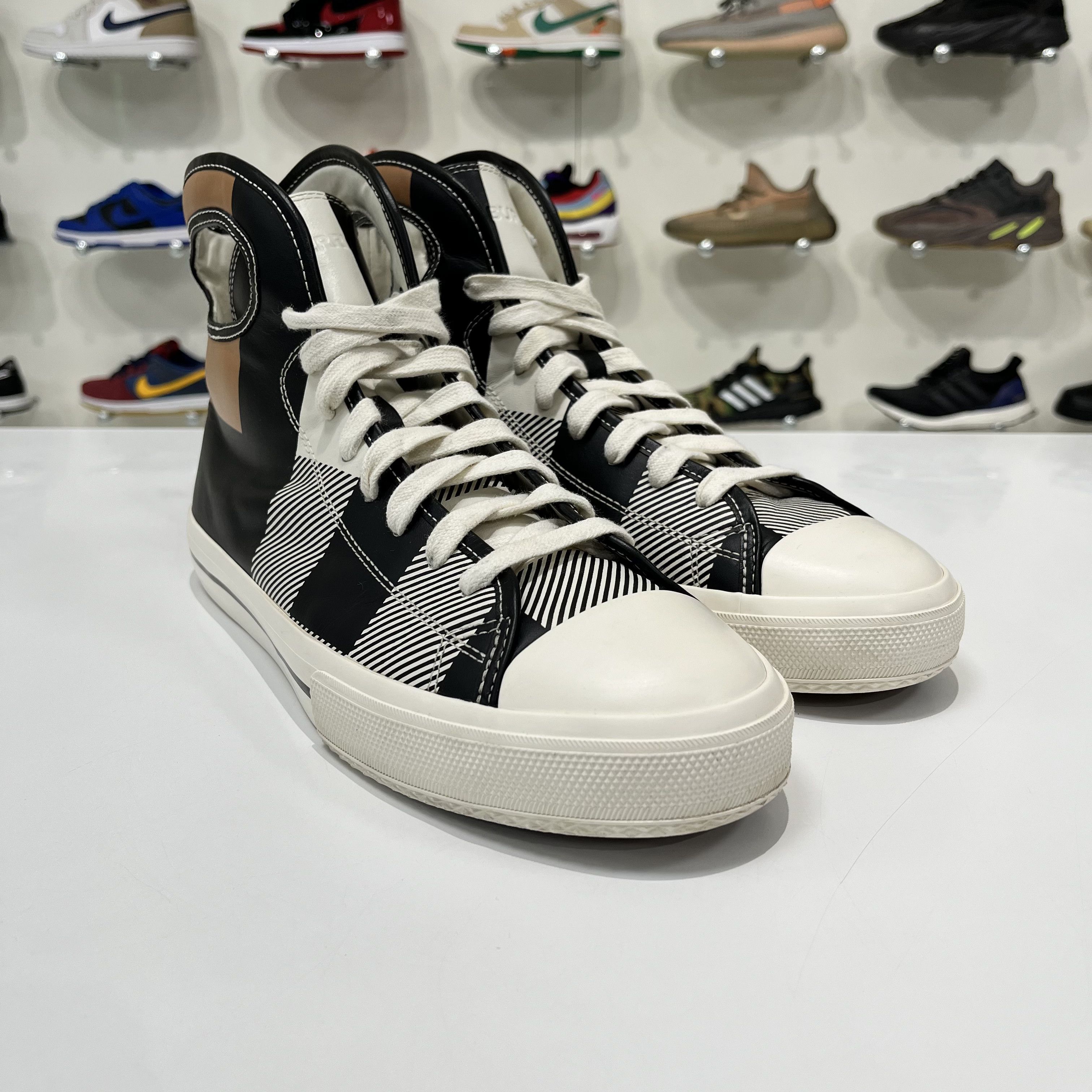 Burberry Burberry Larkhall High-Top Sneakers Check Print Leather Size US 12.5 / EU 45-46 - 8 Thumbnail