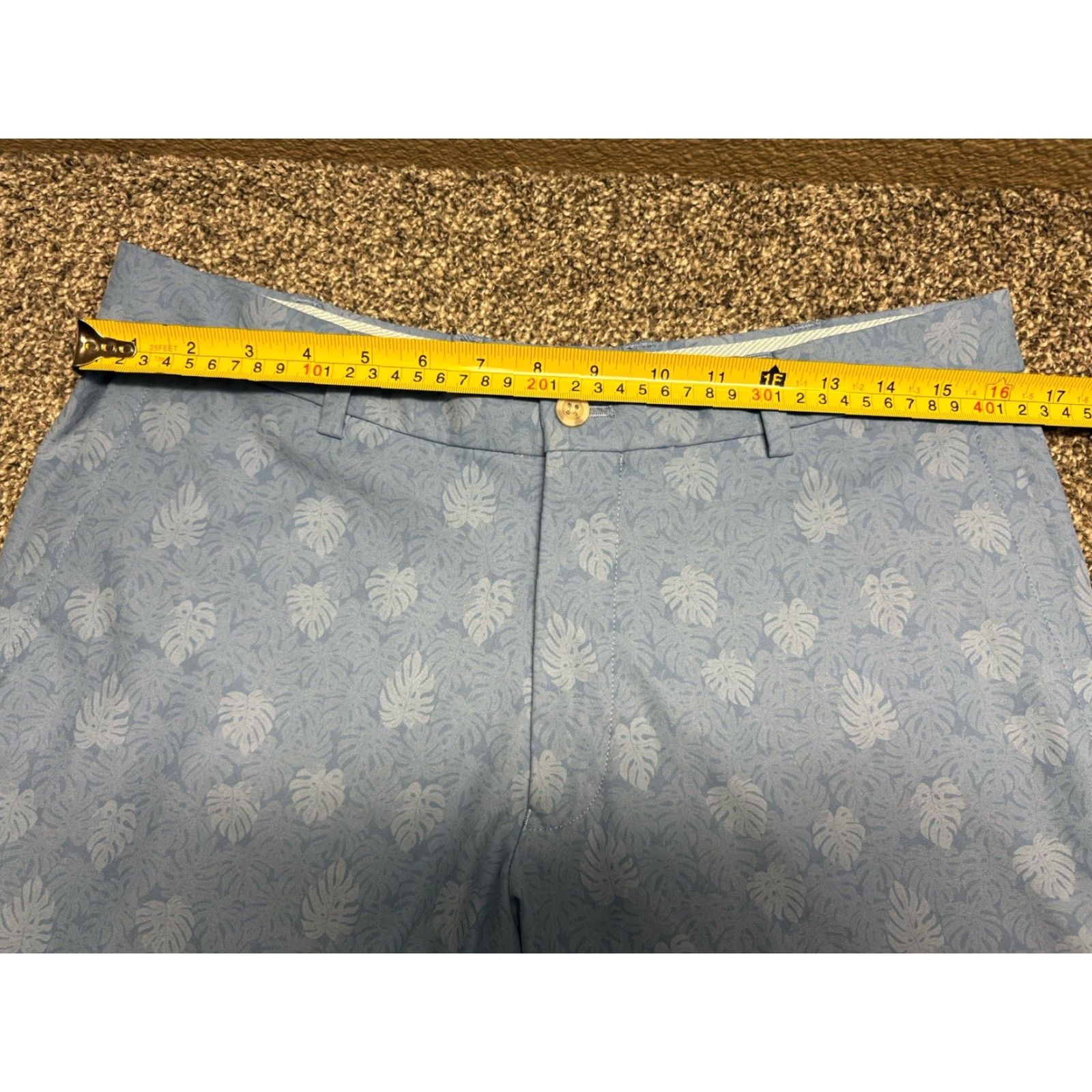 Peter Millar Peter Millar Salem Shorts Men 32 Blue Floral Palm Print Chino Lightweight Pockets Regular Belt Loops Inseam 9 in MS20EB83 Size US 32 / EU 48 - 3 Thumbnail