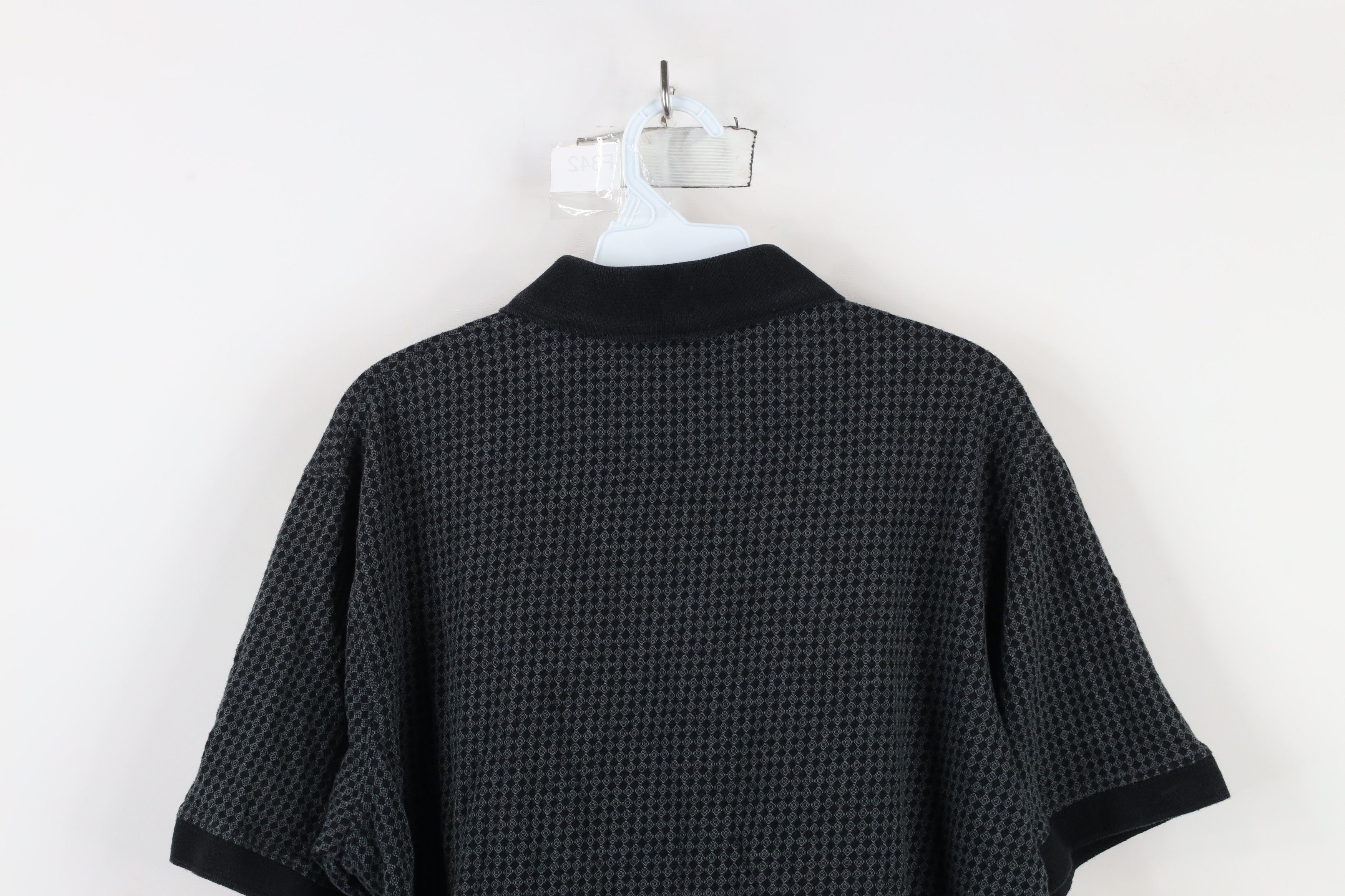Vintage Vintage 90s Streetwear Diamond Geometric Knit Polo Shirt Size US L / EU 52-54 / 3 - 11 Thumbnail