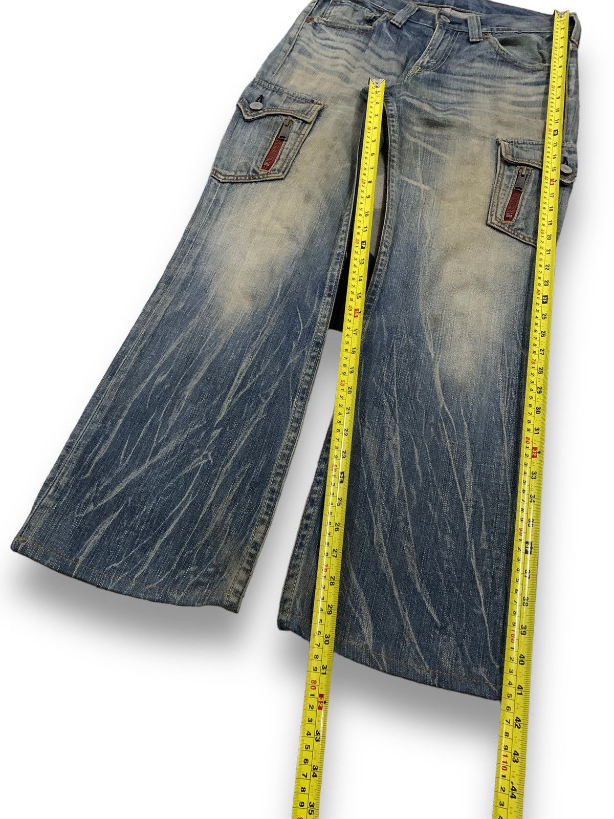 Levi's Vintage 90s Levis 707 Mud Wash Flare Bootcut Cargo Jeans Size US 32 / EU 48 - 16 Thumbnail