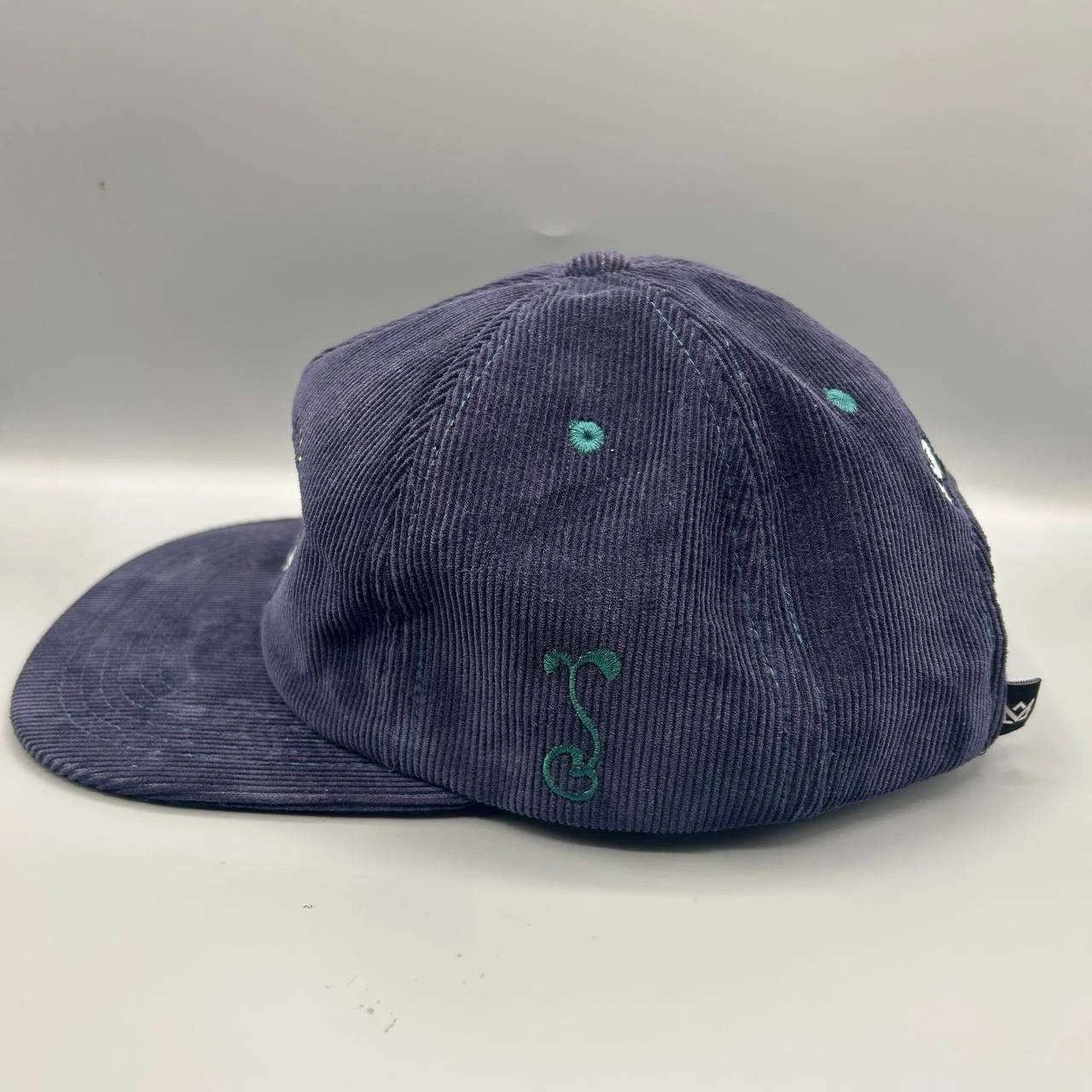 Grassroots California Good Livin Hat Men Blue Corduroy Strap Back Cap Cotton Size ONE SIZE - 3 Thumbnail