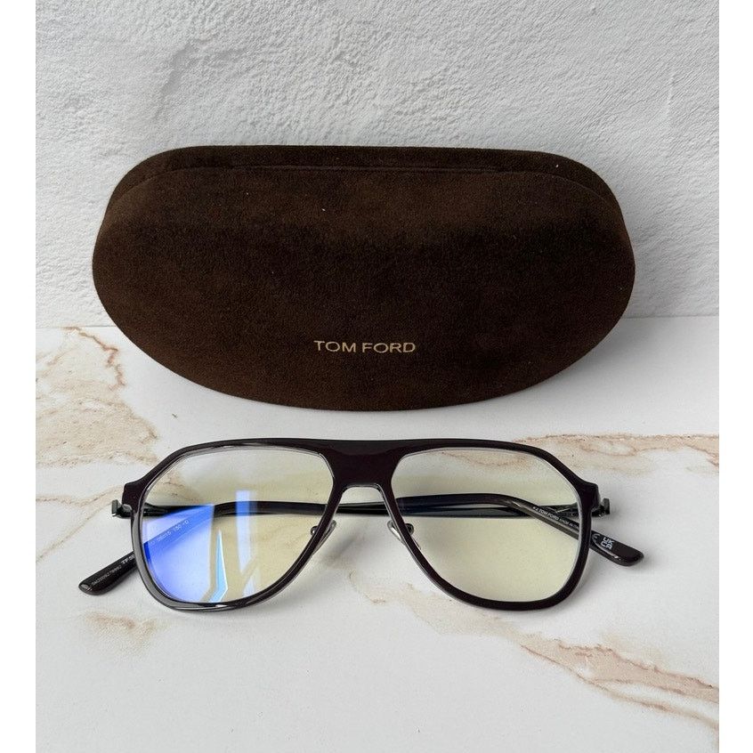 Tom Ford NEW Tom Ford FT5943-B Bluelight Frames in Silver Brown Size ONE SIZE - 1 Thumbnail