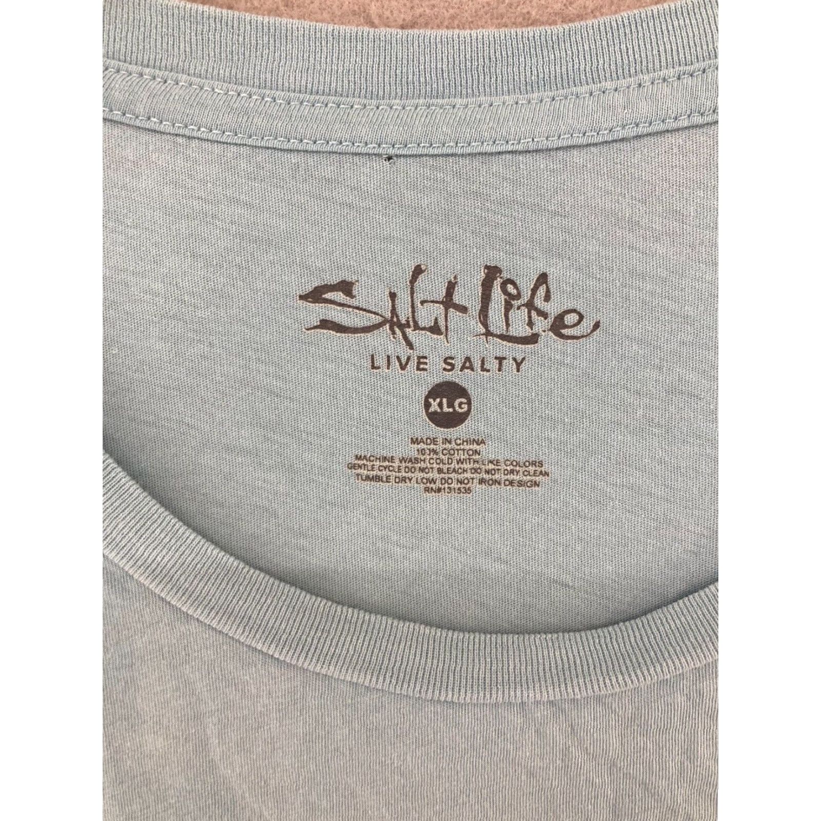Vintage Salt Life TShirt Womens XL Blue Tropical Live Salty Aloha Saturday Shirt Tropical Womens XL Blue Salt Life Size XL / US 12-14 / IT 48-50 - 5 Thumbnail