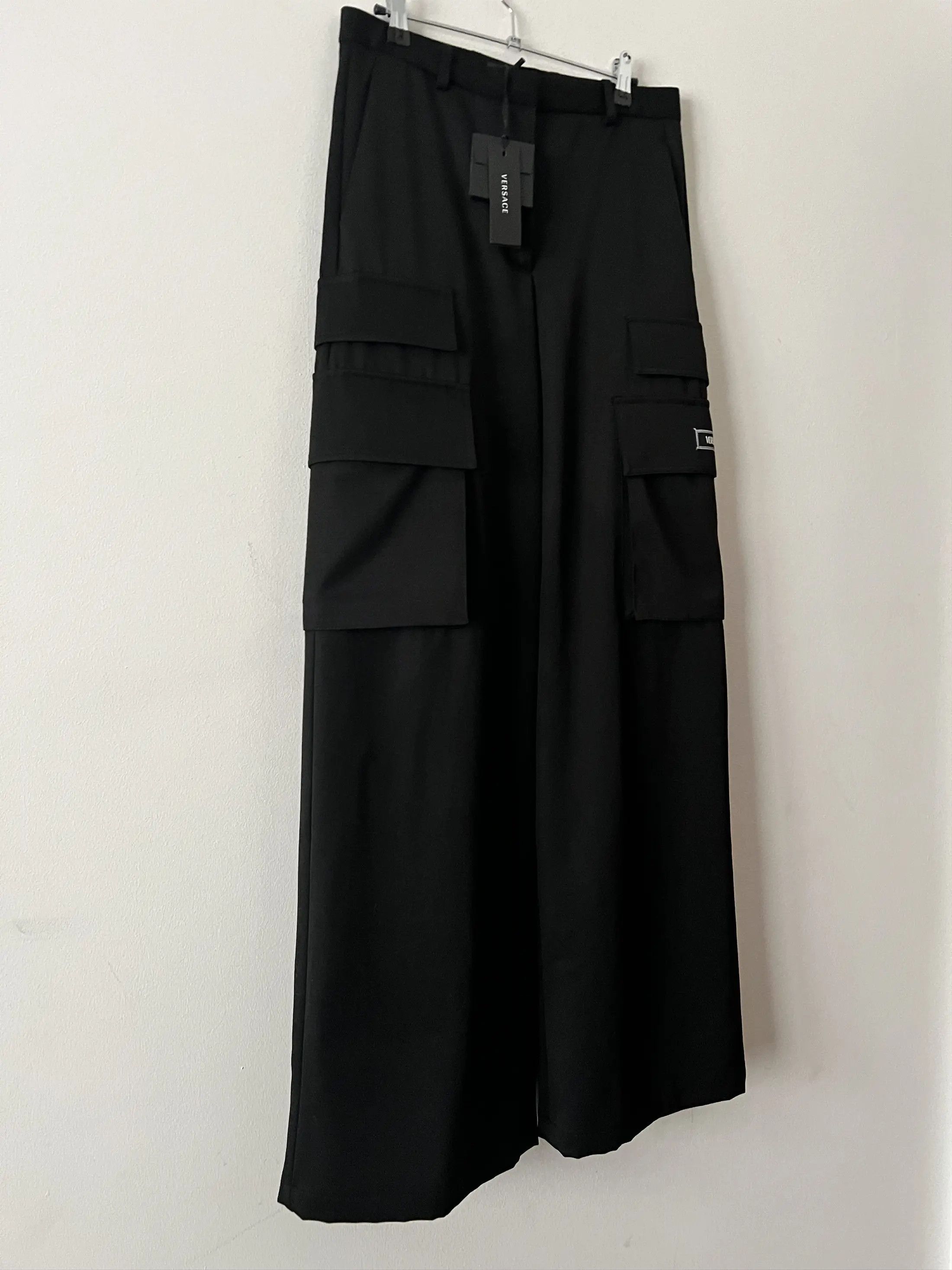 Versace Virgin Wool Cargo Pants Palazzo Design Size 26" / US 2 / IT 38 - 3 Thumbnail