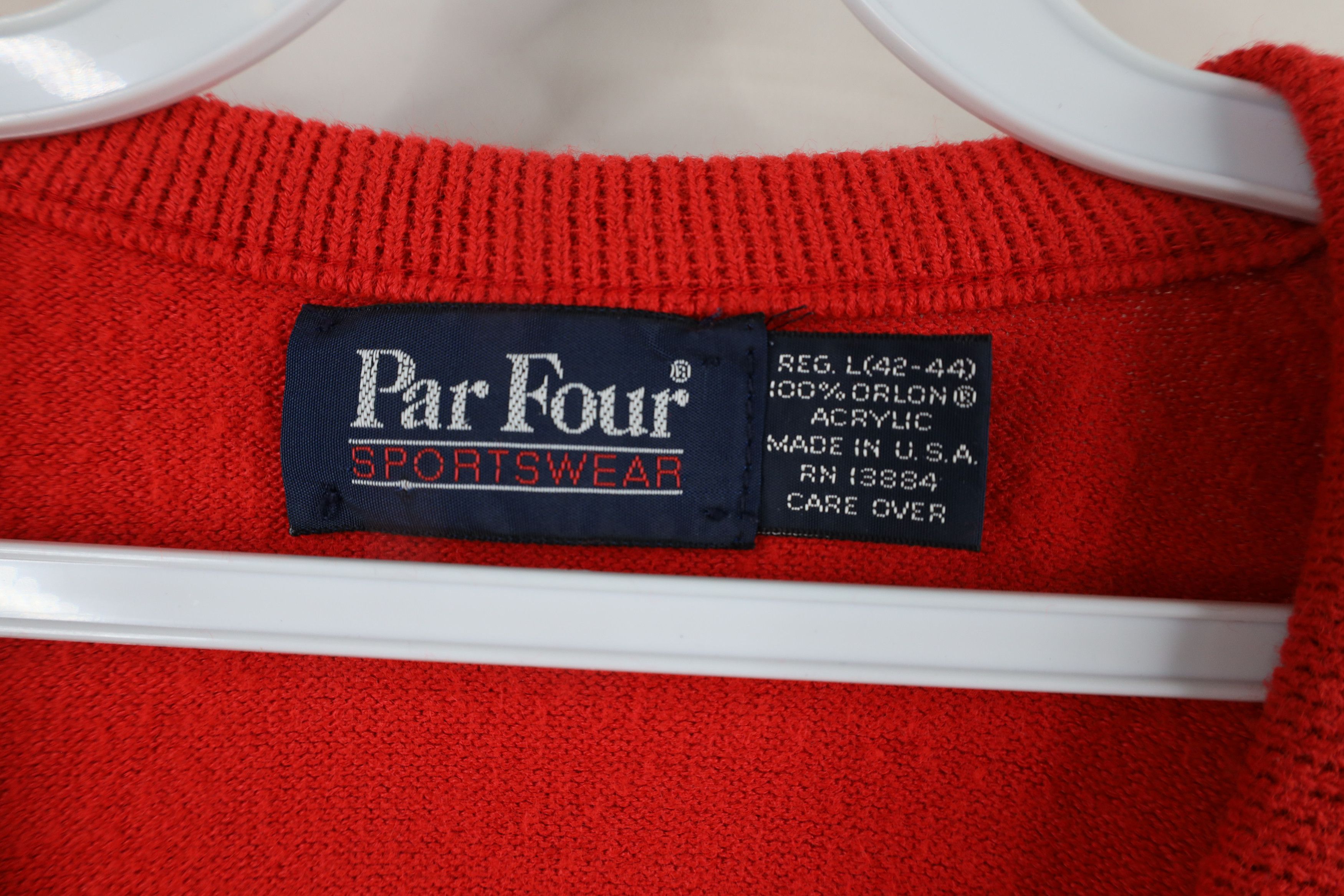 Vintage Vintage 70s Streetwear Soft Knit V-Neck Sweater Red USA Size US L / EU 52-54 / 3 - 5 Thumbnail