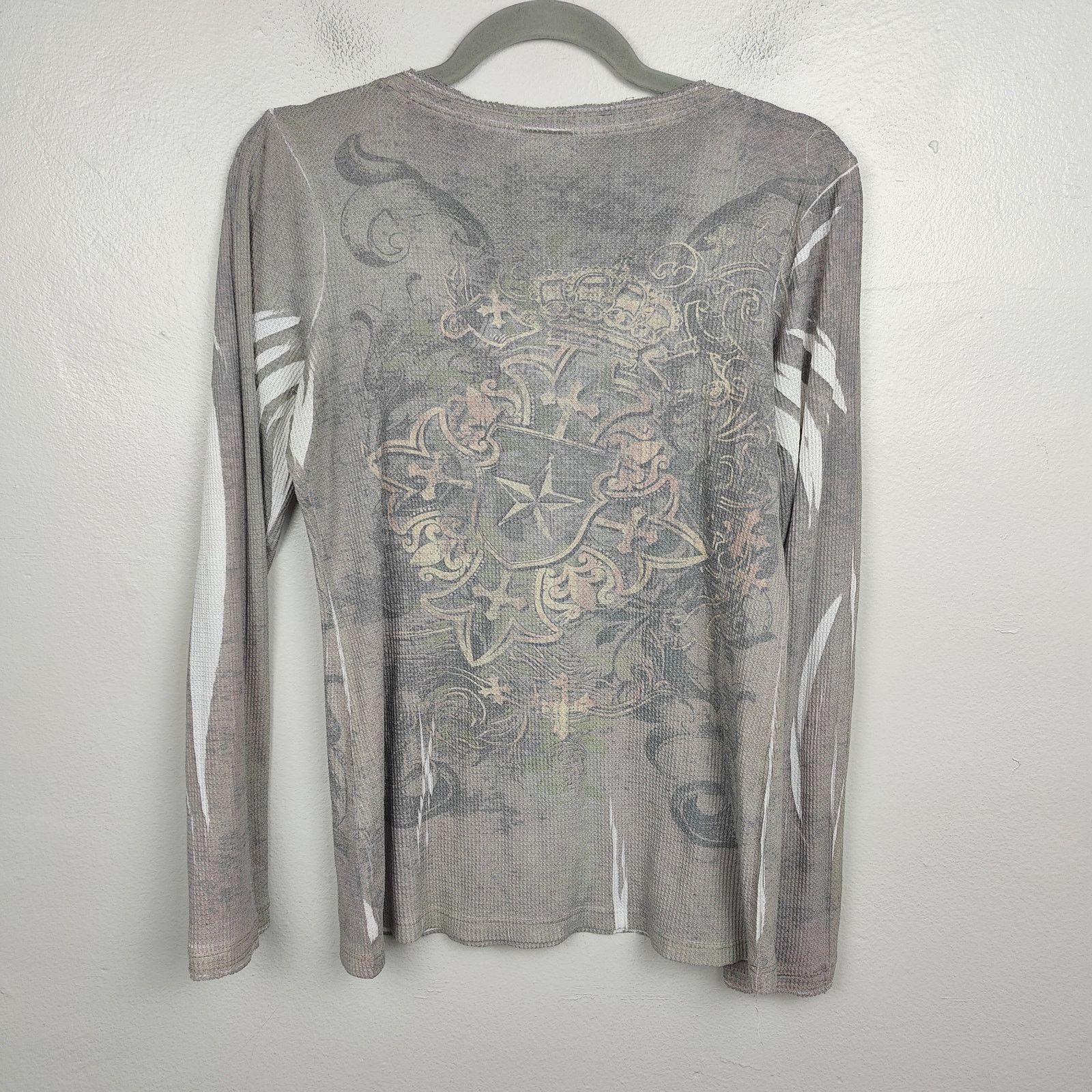 Other Vintage Y2K Vanity Top Womens Large Gray Distressed Thermal Size L / US 10 / IT 46 - 6 Thumbnail