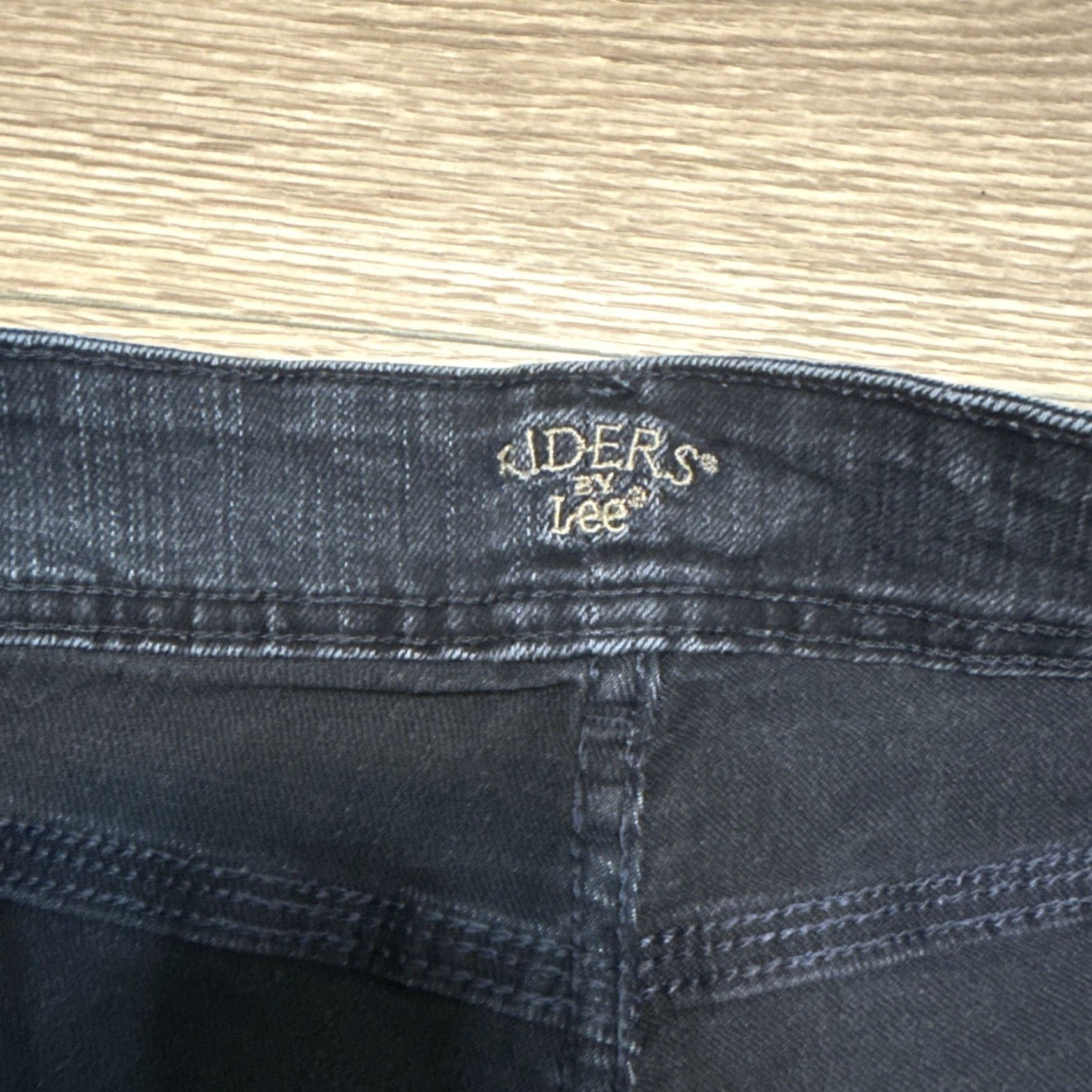 Vintage Lee Riders Jeans Mid Rise Straight Leg Size 12M Faded Black Stretch Size 34" / US 12 / IT 48 - 2 Thumbnail