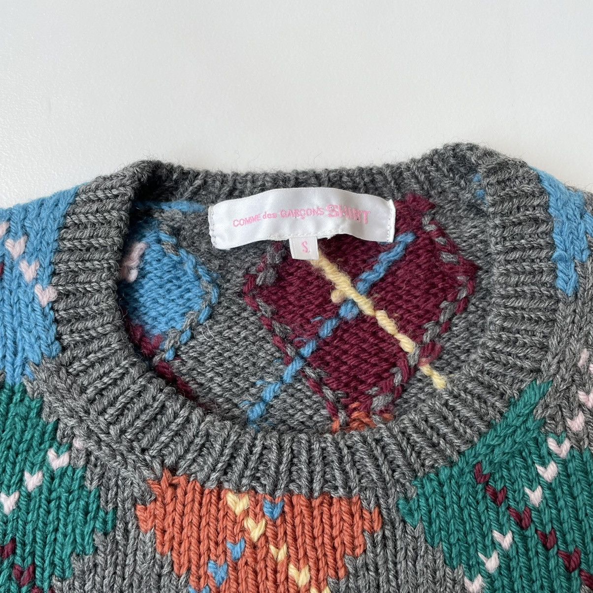 Comme des Garcons Multicoloured Heart Argyle Patterned Sweater Size S / US 4 / IT 40 - 4 Thumbnail