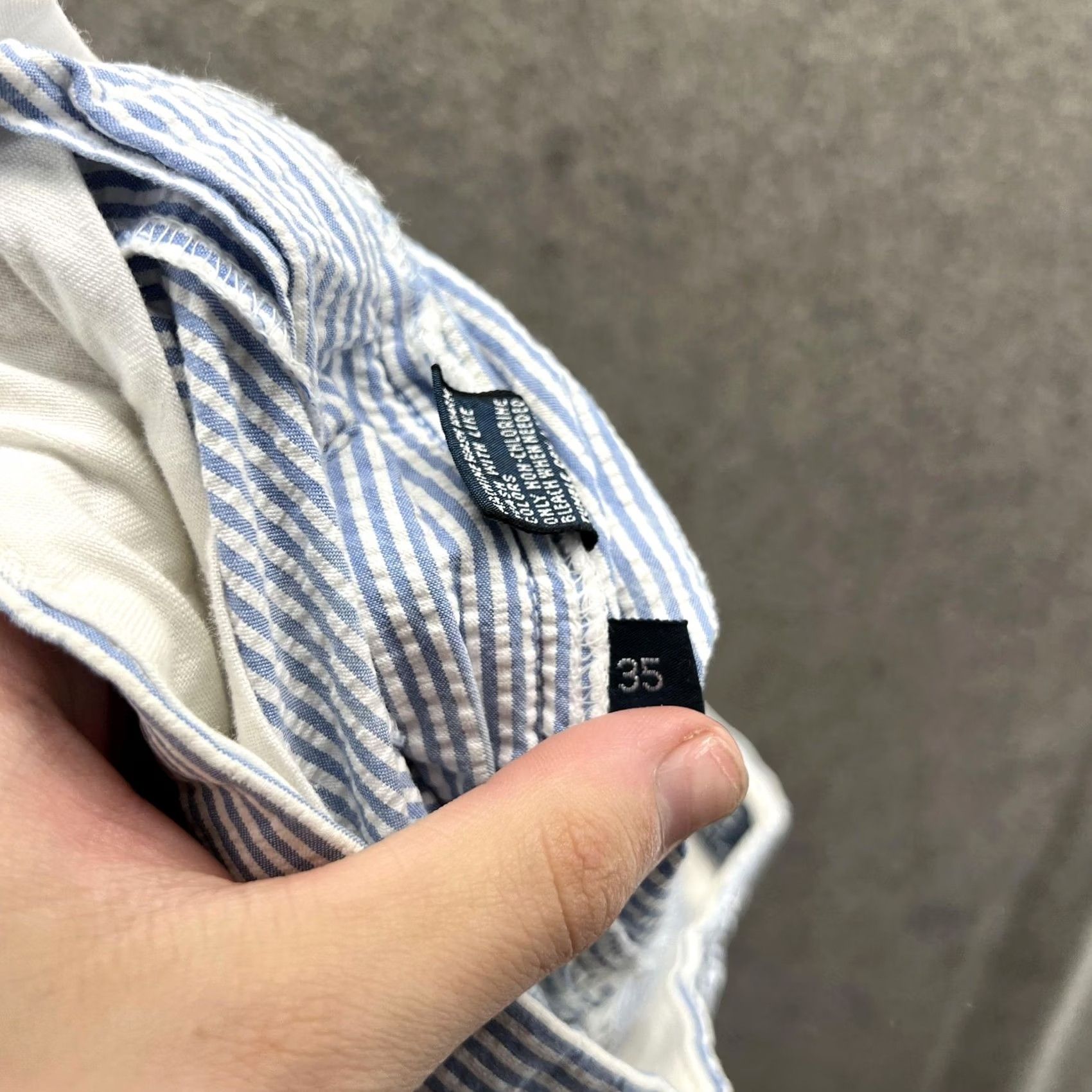 Polo Ralph Lauren Polo Ralph Lauren Shorts Mens 35 Blue Striped Seersucker Cotton Chino 9 Inseam Size US S / EU 44-46 / 1 - 3 Thumbnail