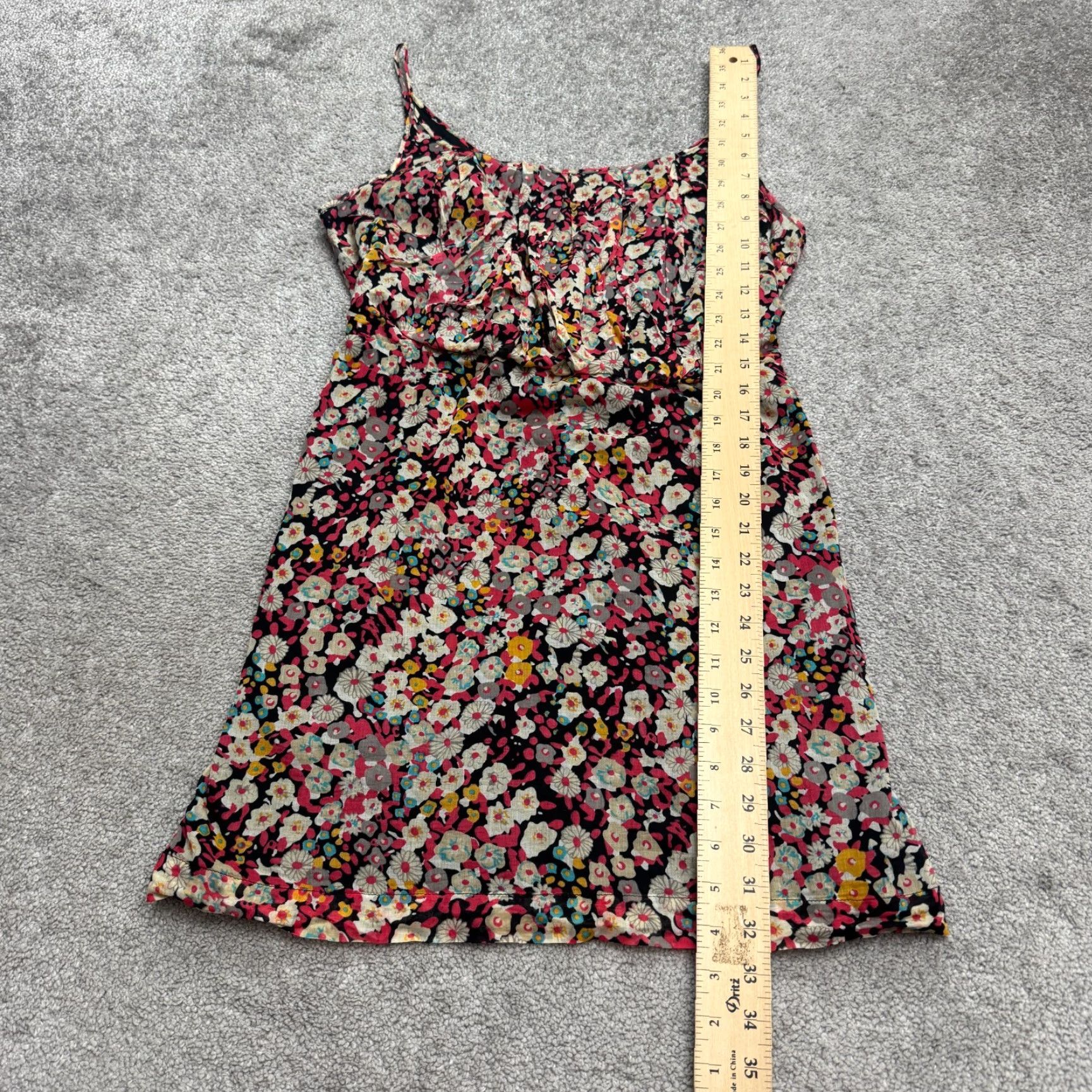 BCBGeneration BCBGGeneration Cotton Floral Mini Tank Dress Womens M Multi Sundress Boho Split Neck Sleeveless Short Casual Summer Spring Fall Size M / US 6-8 / IT 42-44 - 7 Thumbnail