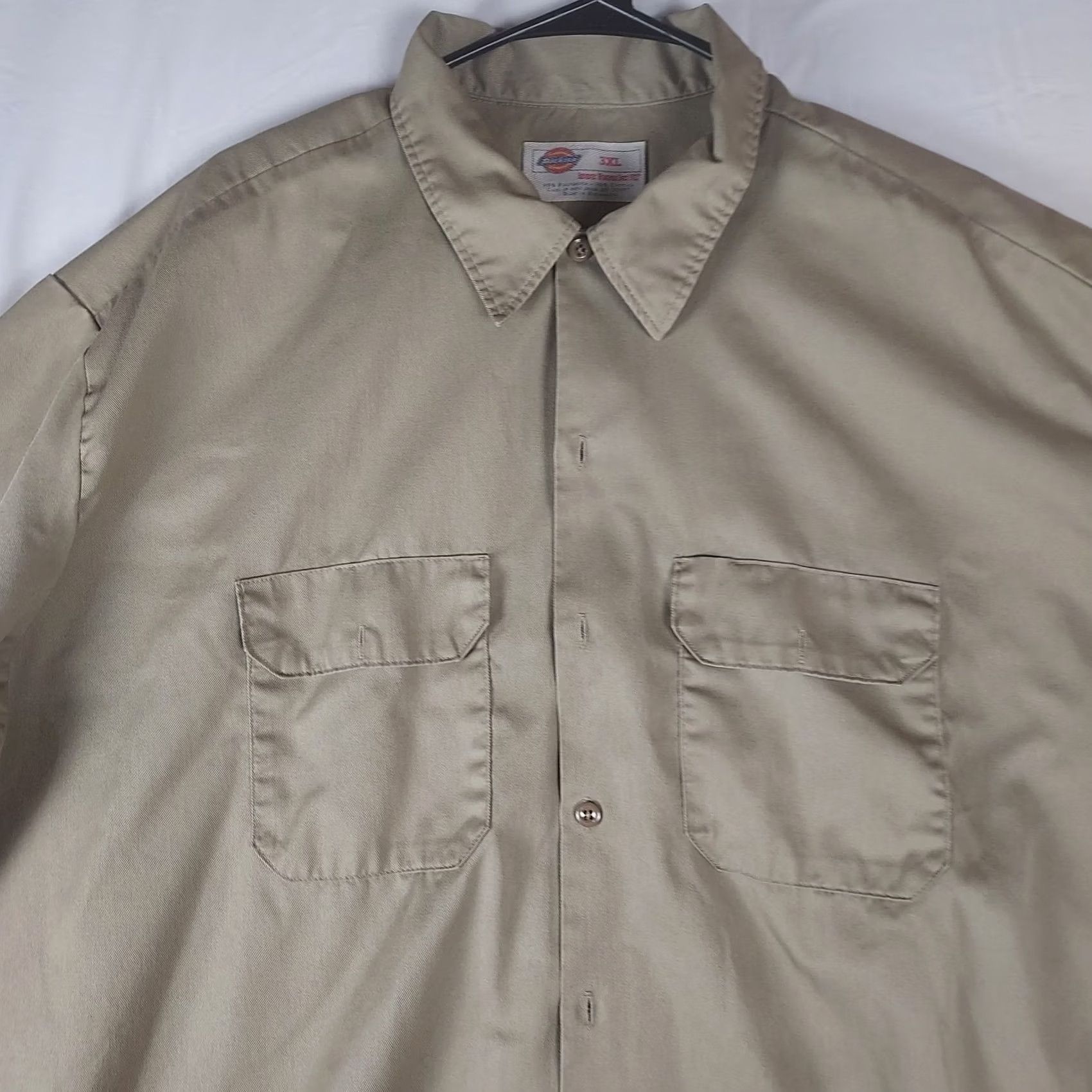 Dickies Dickies 3XL Short-Sleeve Button Down Work Uniform Shirt Beige Khaki Men's Construction Size US XXL / EU 58 / 5 - 5 Thumbnail