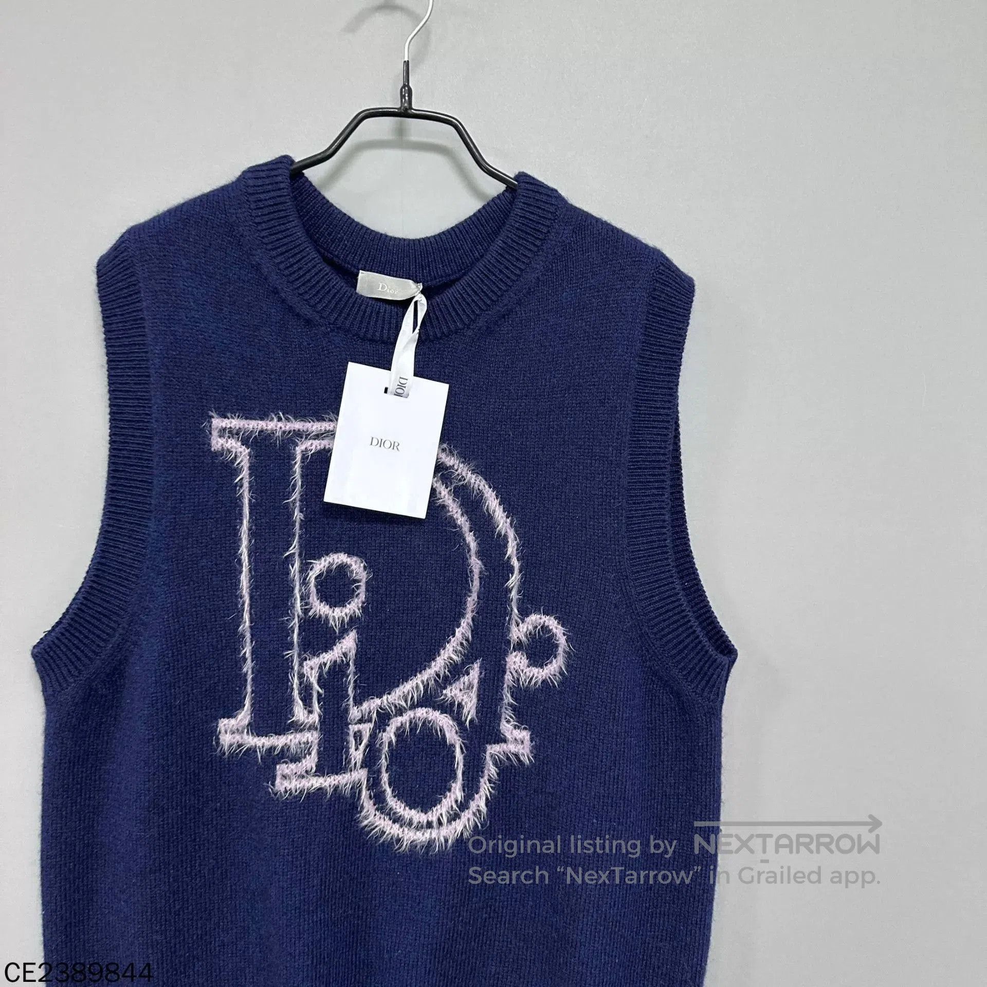 Dior Blue Sleeveless Knit Vest with Graphic Design. Size US M / EU 48-50 / 2 - 2 Thumbnail